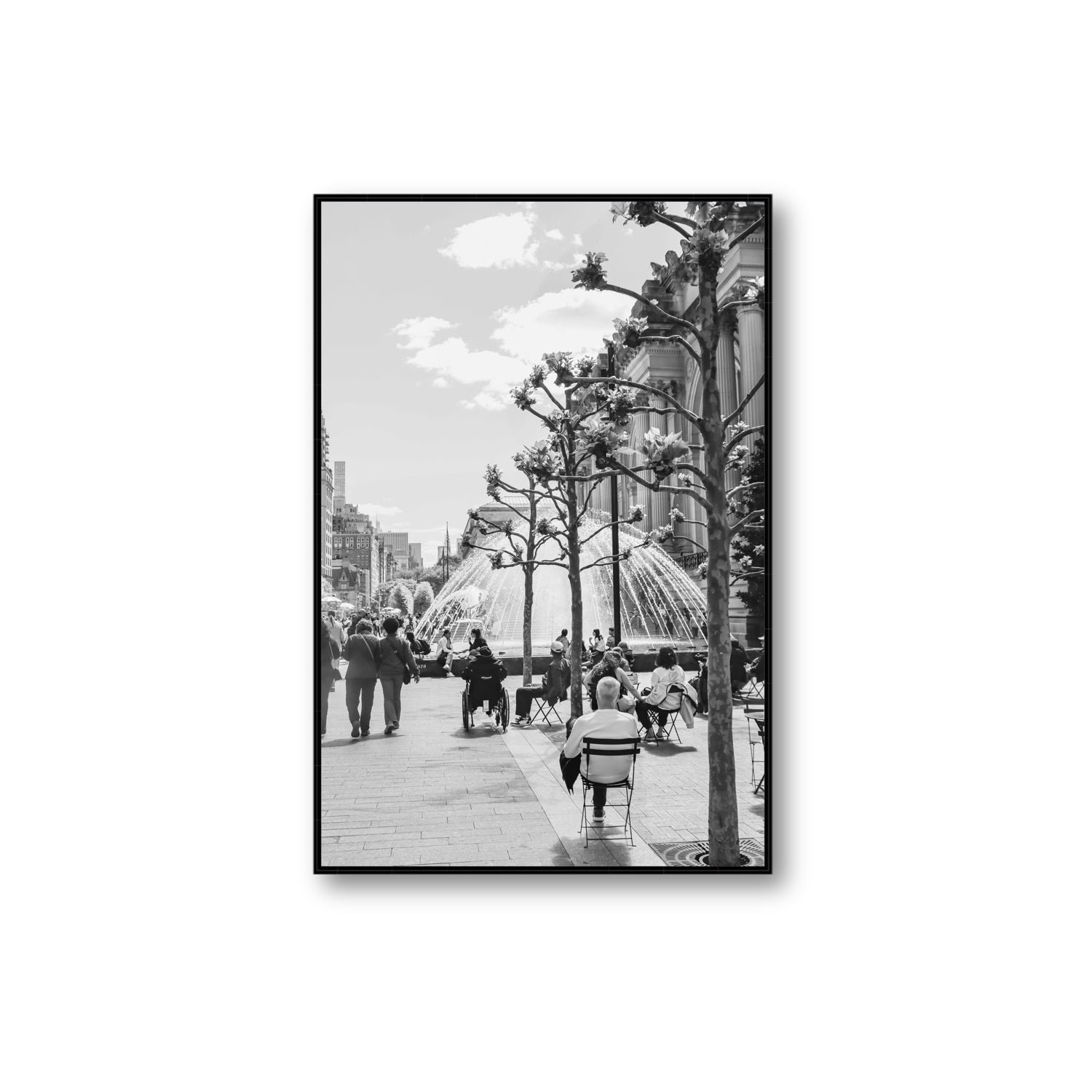 Luminary Noir New York NYC Black & White wall art Extra Large fine art canvas in black float frame