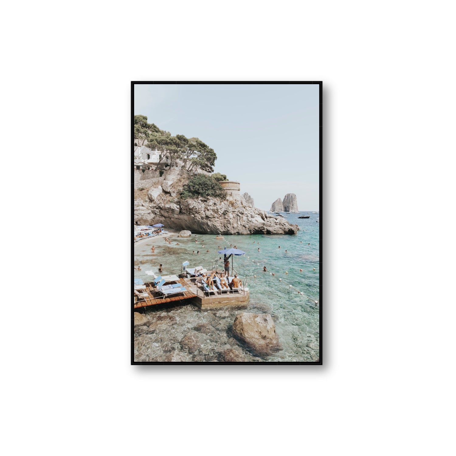 The Sweet Life fine art print, Capri, Italy, Extra Large, Black Float Frame, Fine Art Canvas