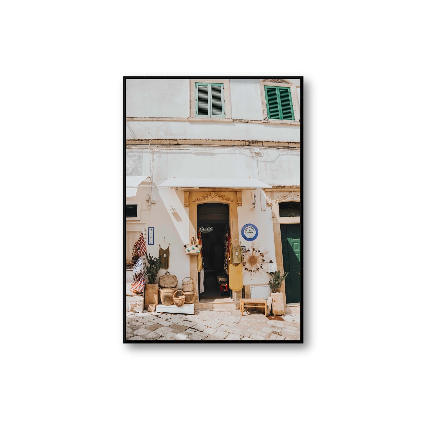 Artisan Ambience Puglia Italian wall art Extra Large fine art canvas in black float frame