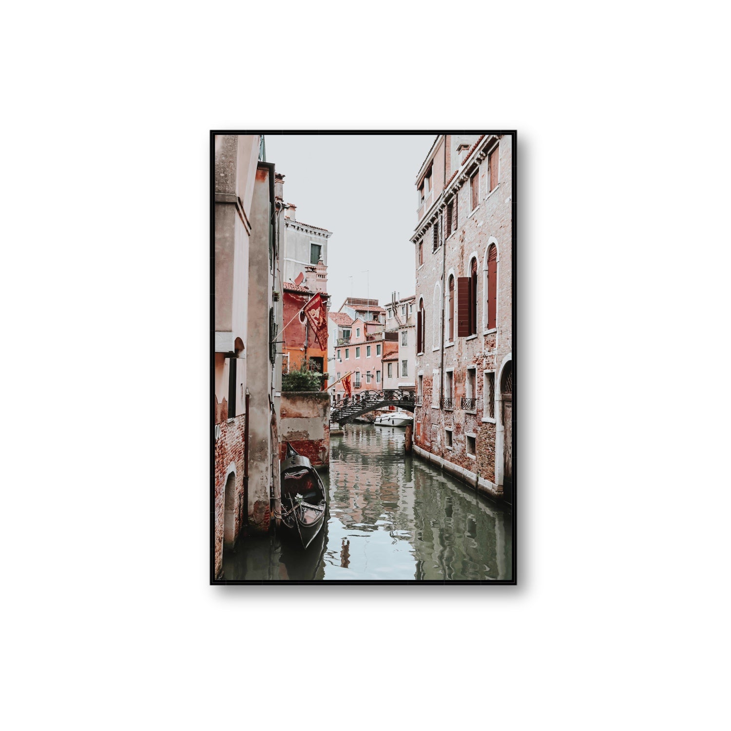 Laguna Veneta Venice Italian wall art Extra Large fine art canvas in black float frame