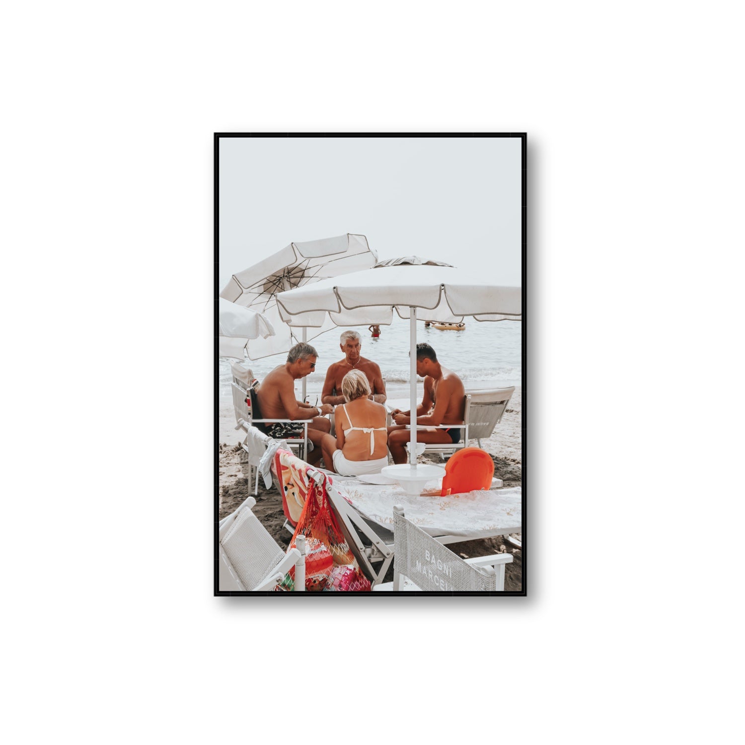 Luck Of The Draw fine art print, Alassio, Italy, Extra Large, Black Float Frame, Fine Art Canvas
