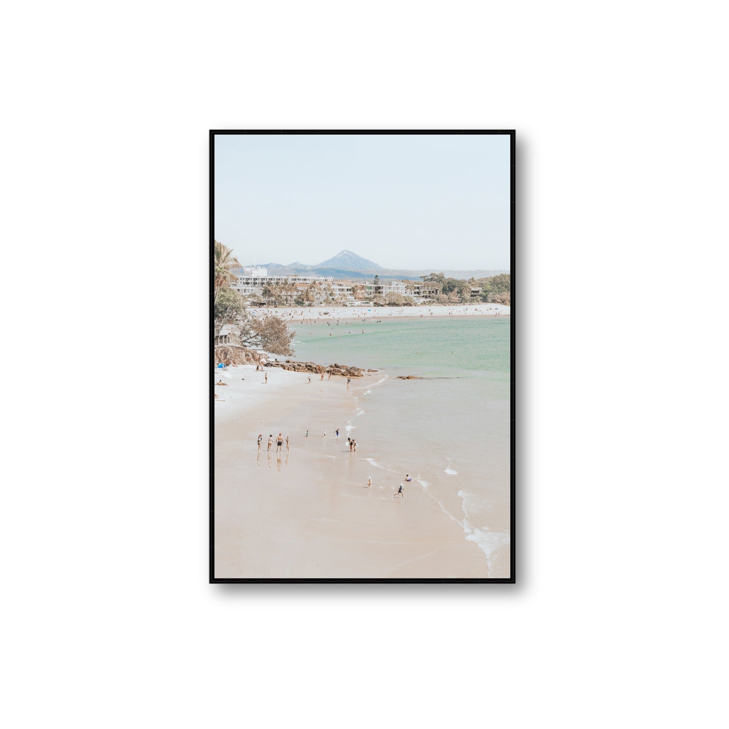 Little Cove Shallows fine art print, Noosa, Australia, coastal scenes artwork, Extra Large, Black Float Frame, Fine Art Canvas