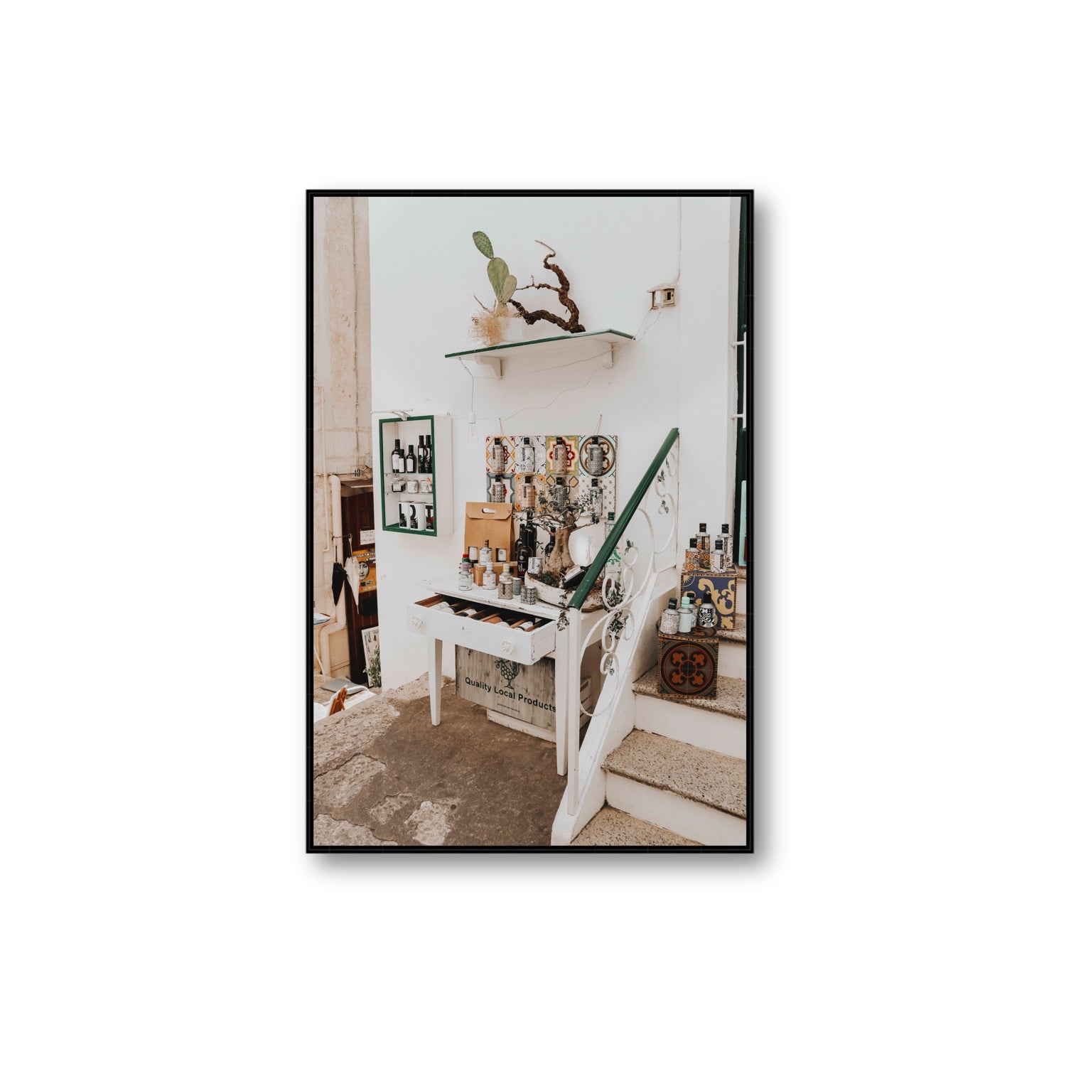 Liquid Gold fine art print, Puglia, Italy, Extra Large, Black Float Frame, Fine Art Canvas