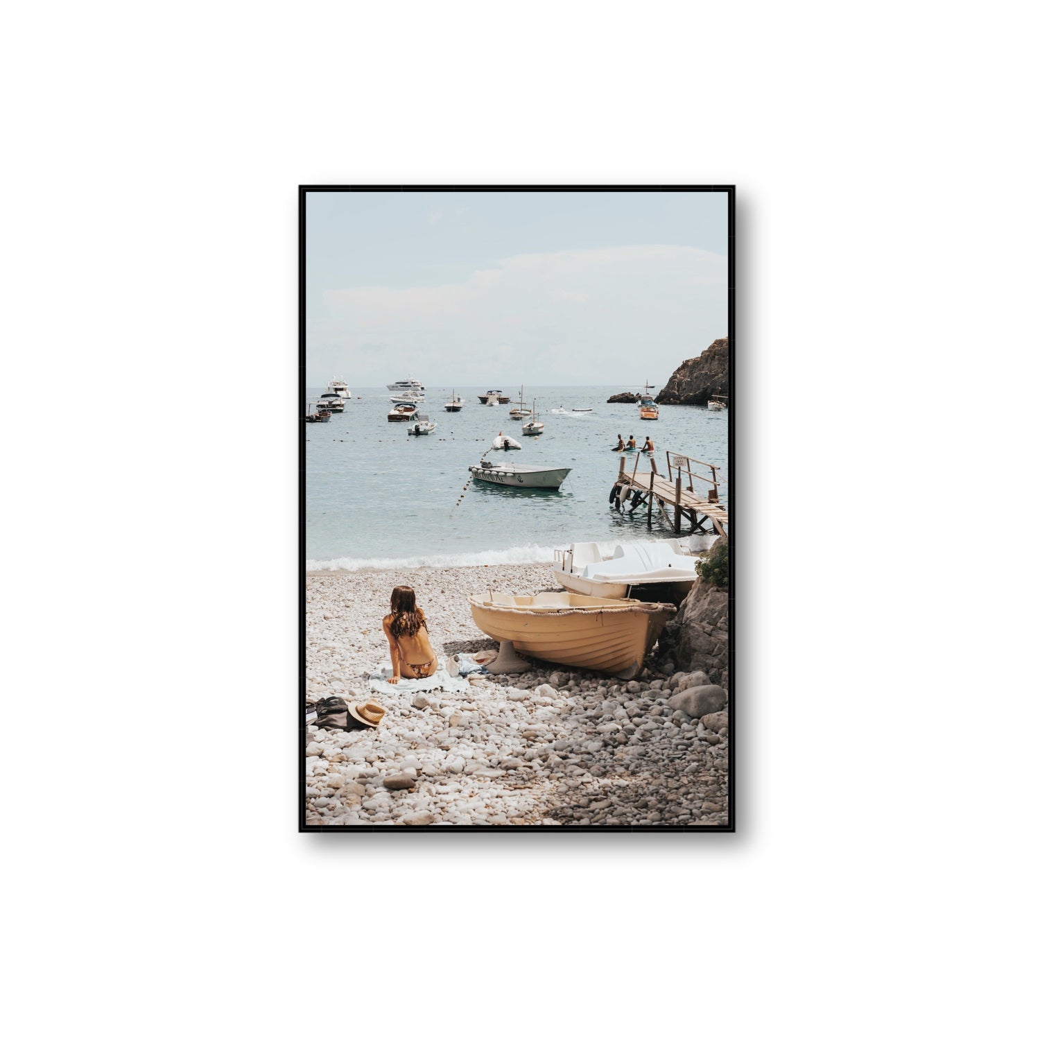 Solo Sojourn Nerano wall art Extra Large fine art canvas in black float frame