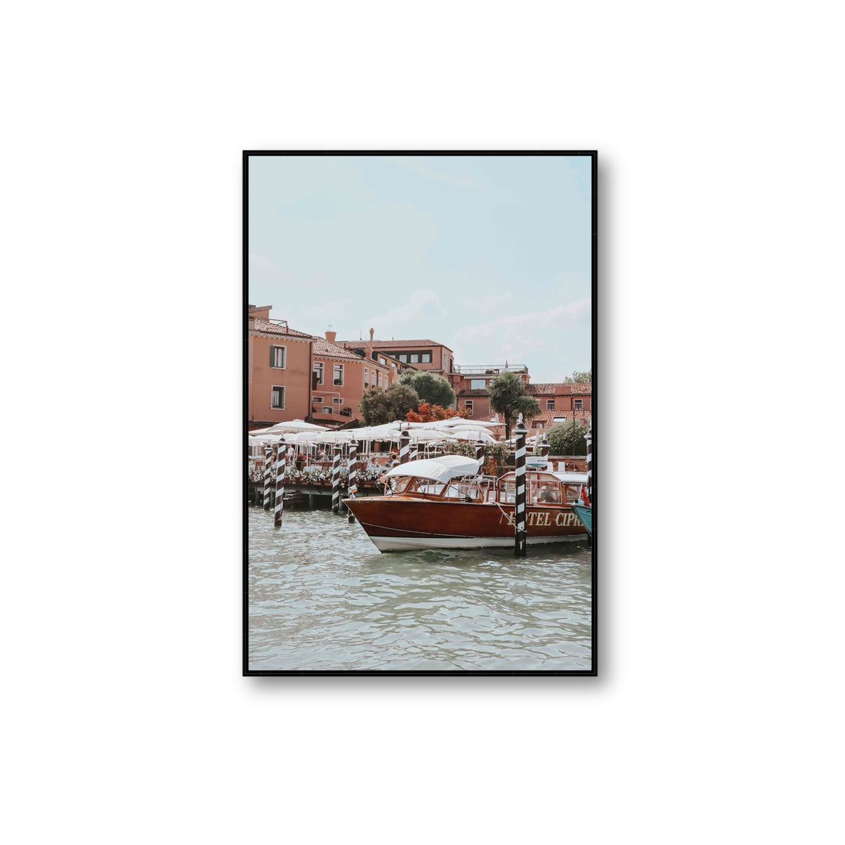 Queen Of The Adriatic Venice Italian wall art Extra Large fine art canvas in black float frame