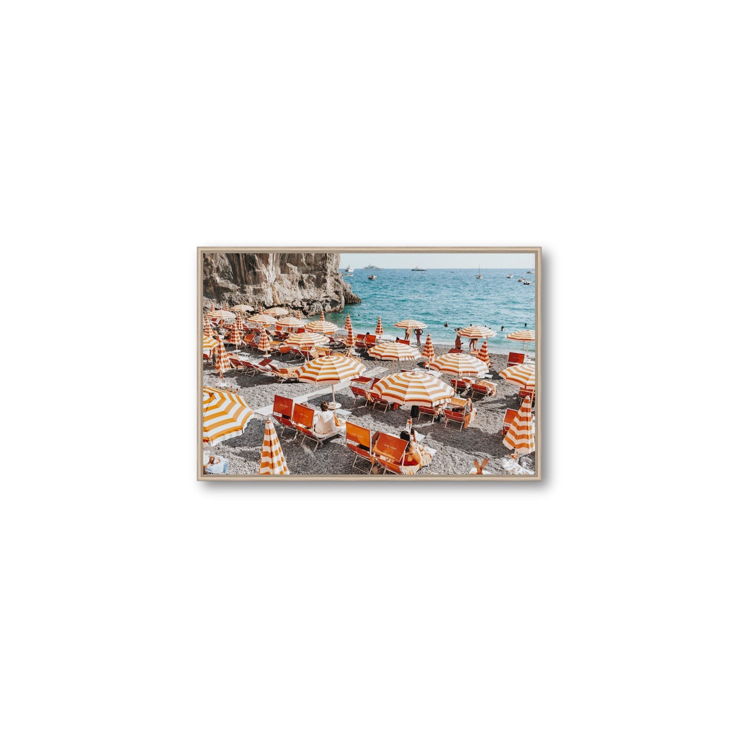 Mango Sorbet fine art print, Positano, Italy, Medium, Natural Oak Float Frame, Fine Art Canvas