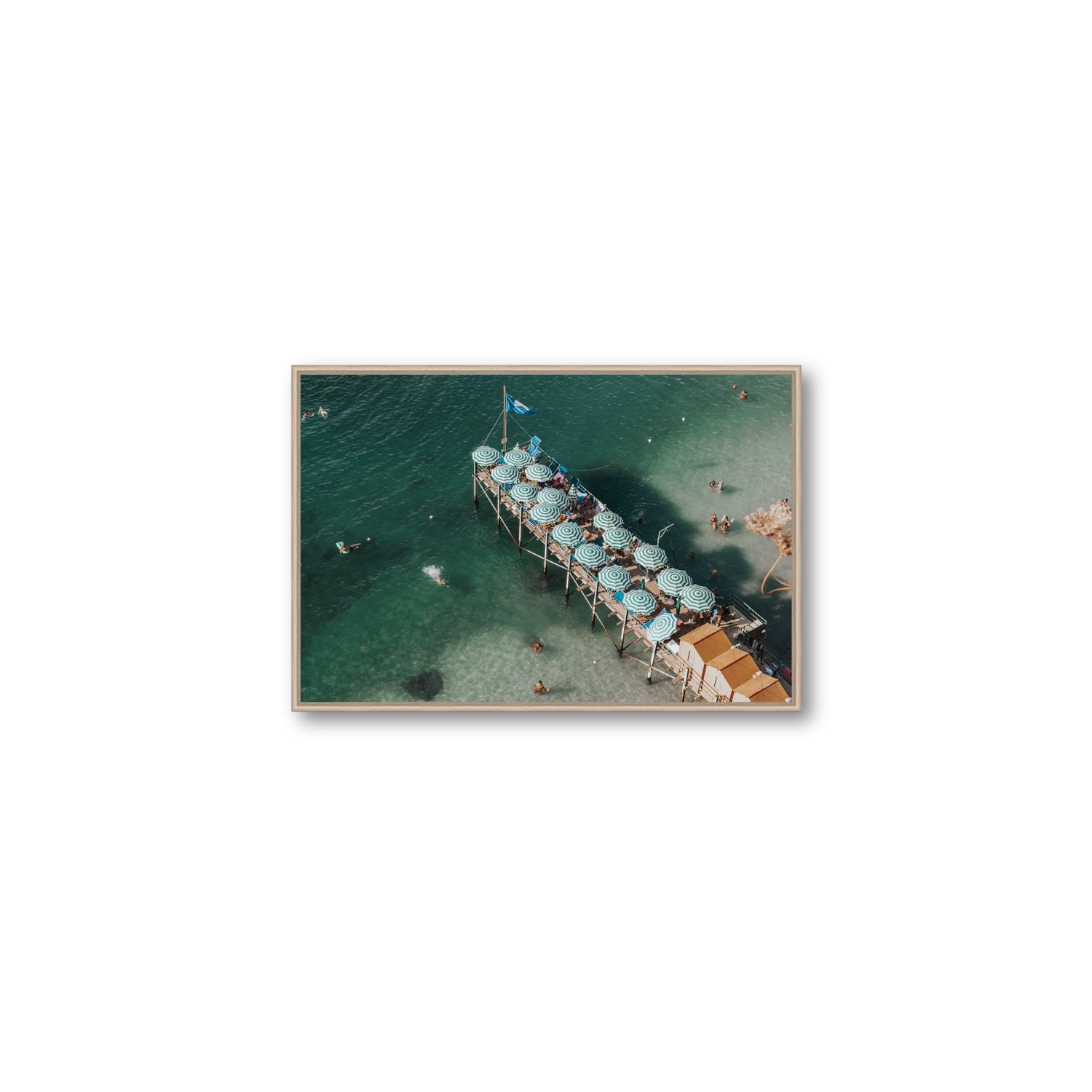 Sorrento Shangri La Sorrento coastal Italian wall art Medium fine art canvas in natural oak float frame