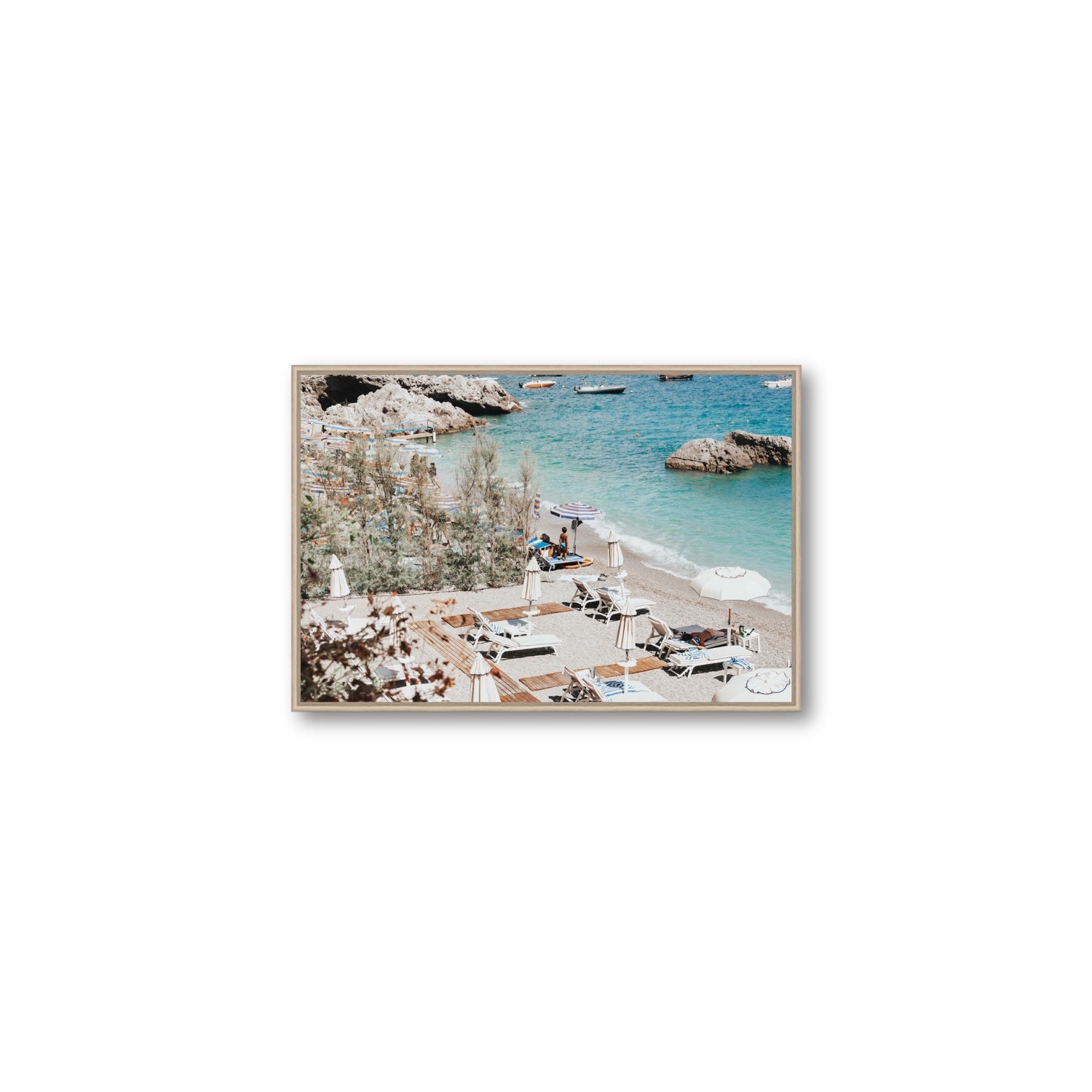 Life Could Be A Dream Amalfi wall art Medium fine art canvas in natural oak float frame