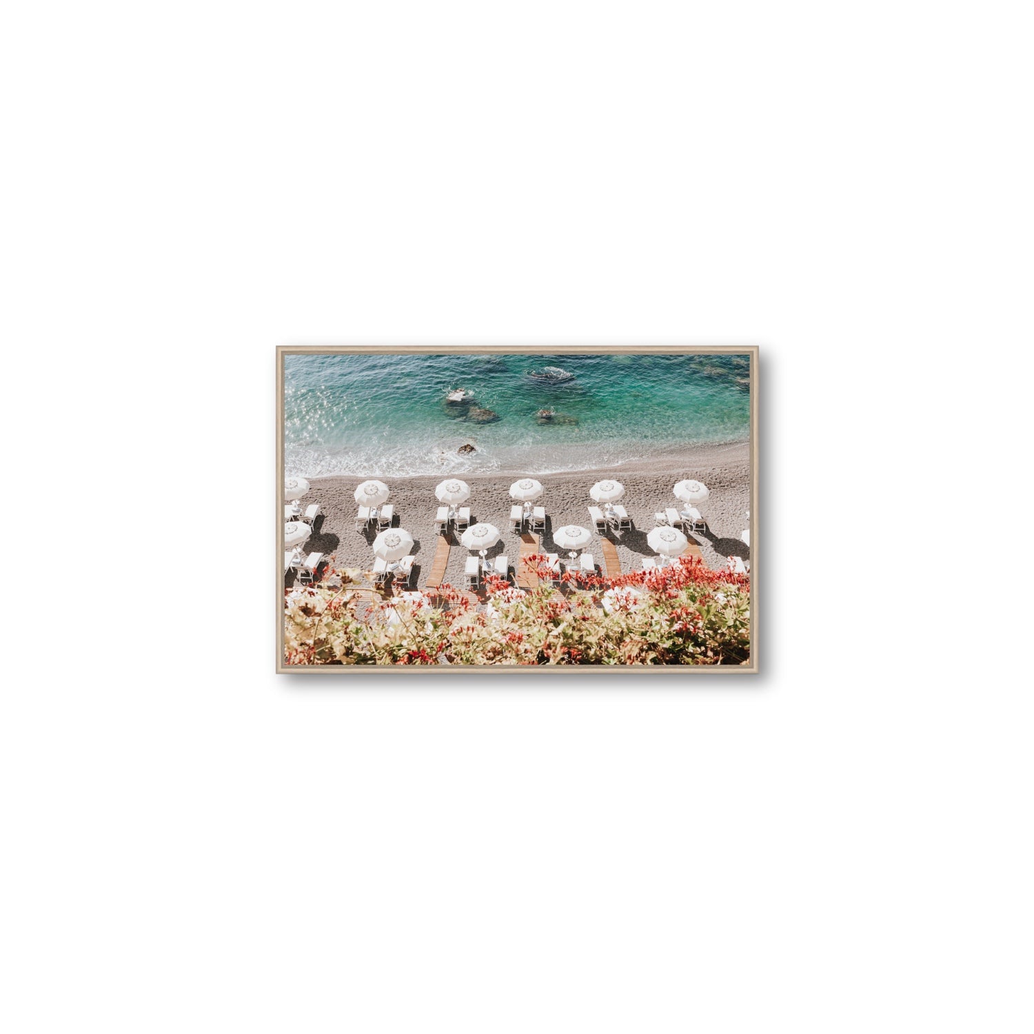 Coastal Charms fine art print, Amalfi, Italy, Medium, Natural Oak Float Frame, Fine Art Canvas