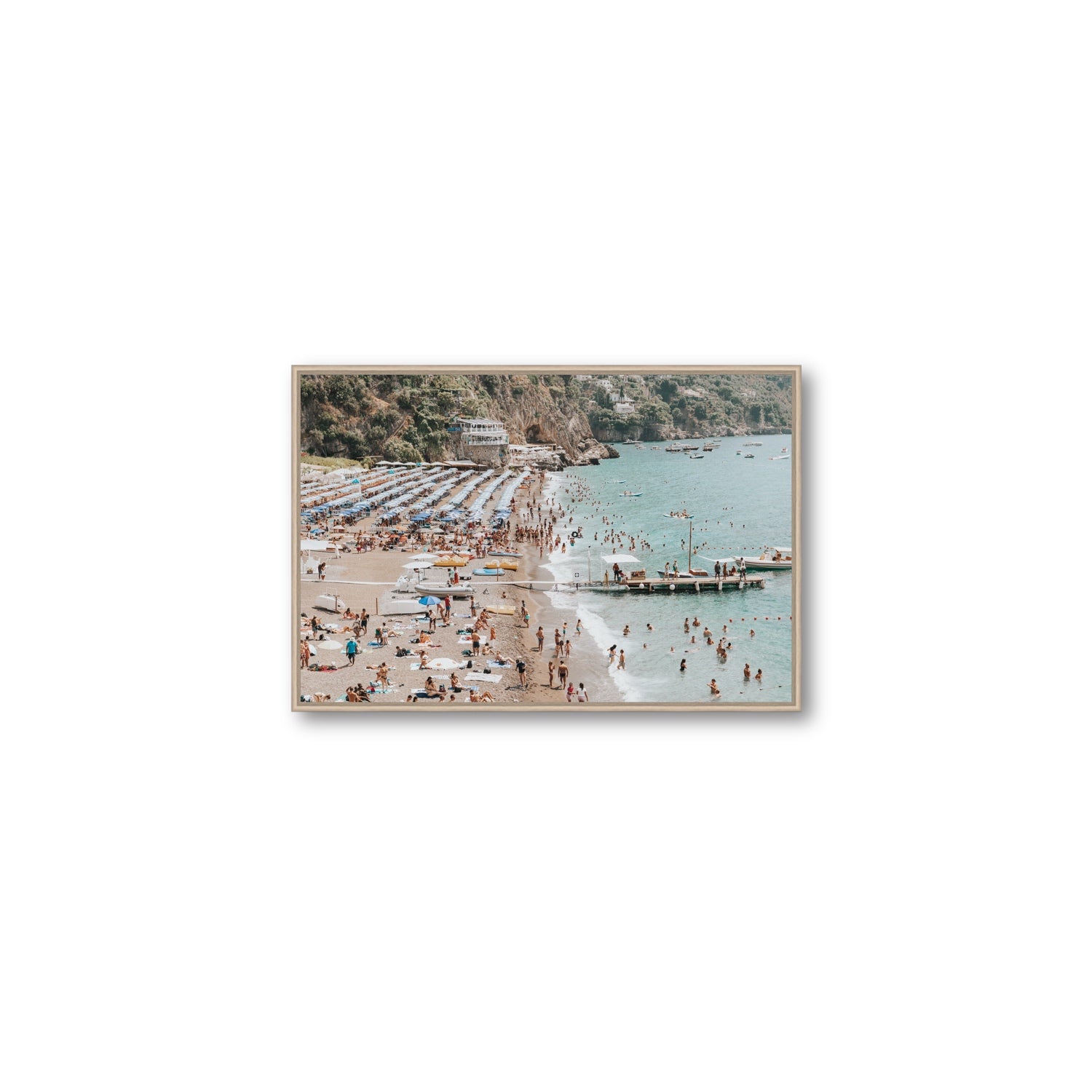Vista Costiera fine art print, Positano, Italy, Medium, Natural Oak Float Frame, Fine Art Canvas