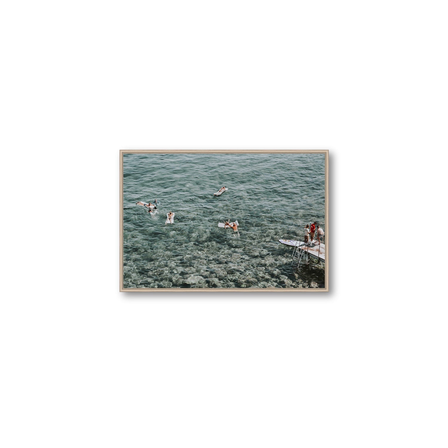 Having A Whale Of A Time Tuscany coastal wall art Medium fine art canvas in natural oak float frame
