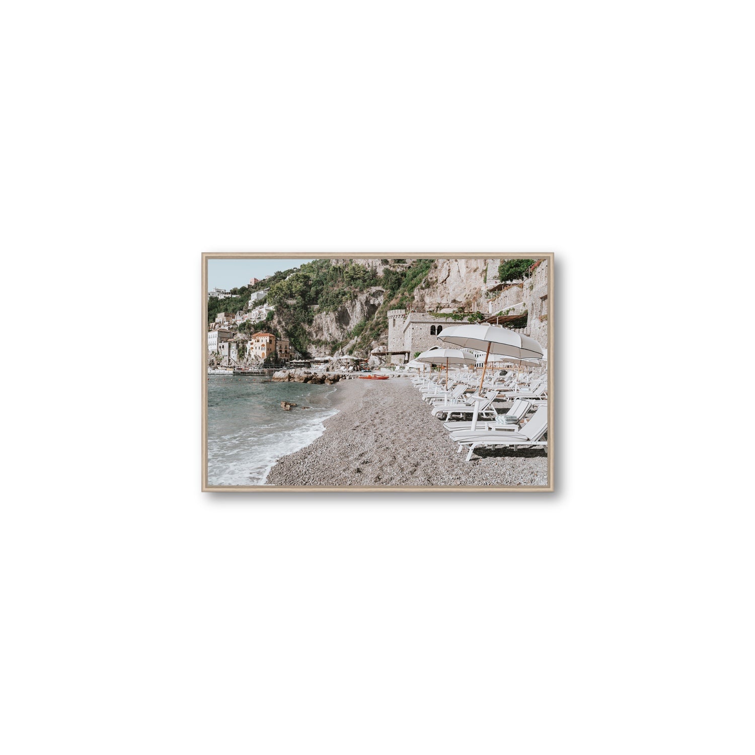 Borgo Santandrea fine art print, Amalfi, Italy, Medium, Natural Oak Float Frame, Fine Art Canvas