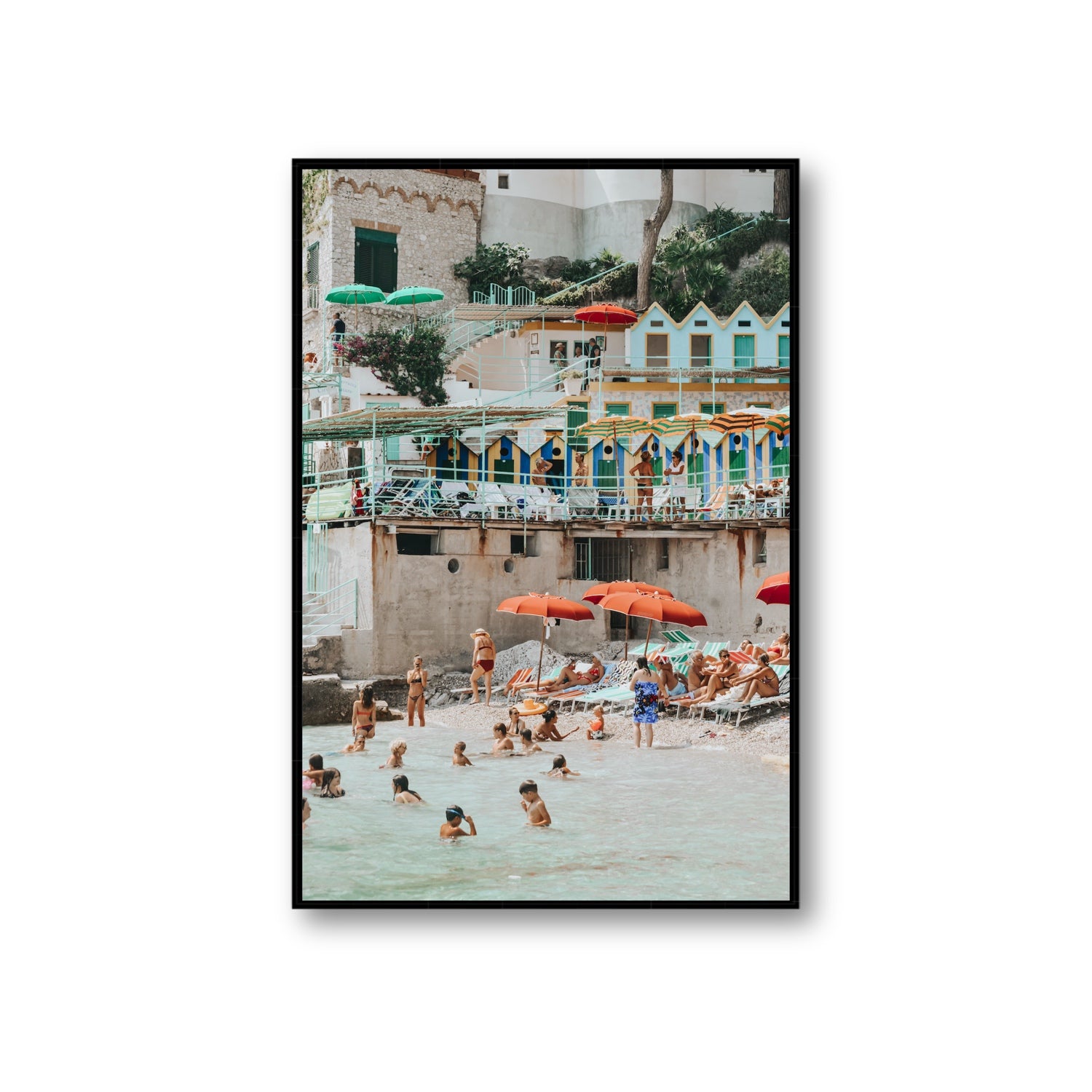 Kaleidoscope fine art print, Capri, Italy, Giant, Black Float Frame, Fine Art Canvas