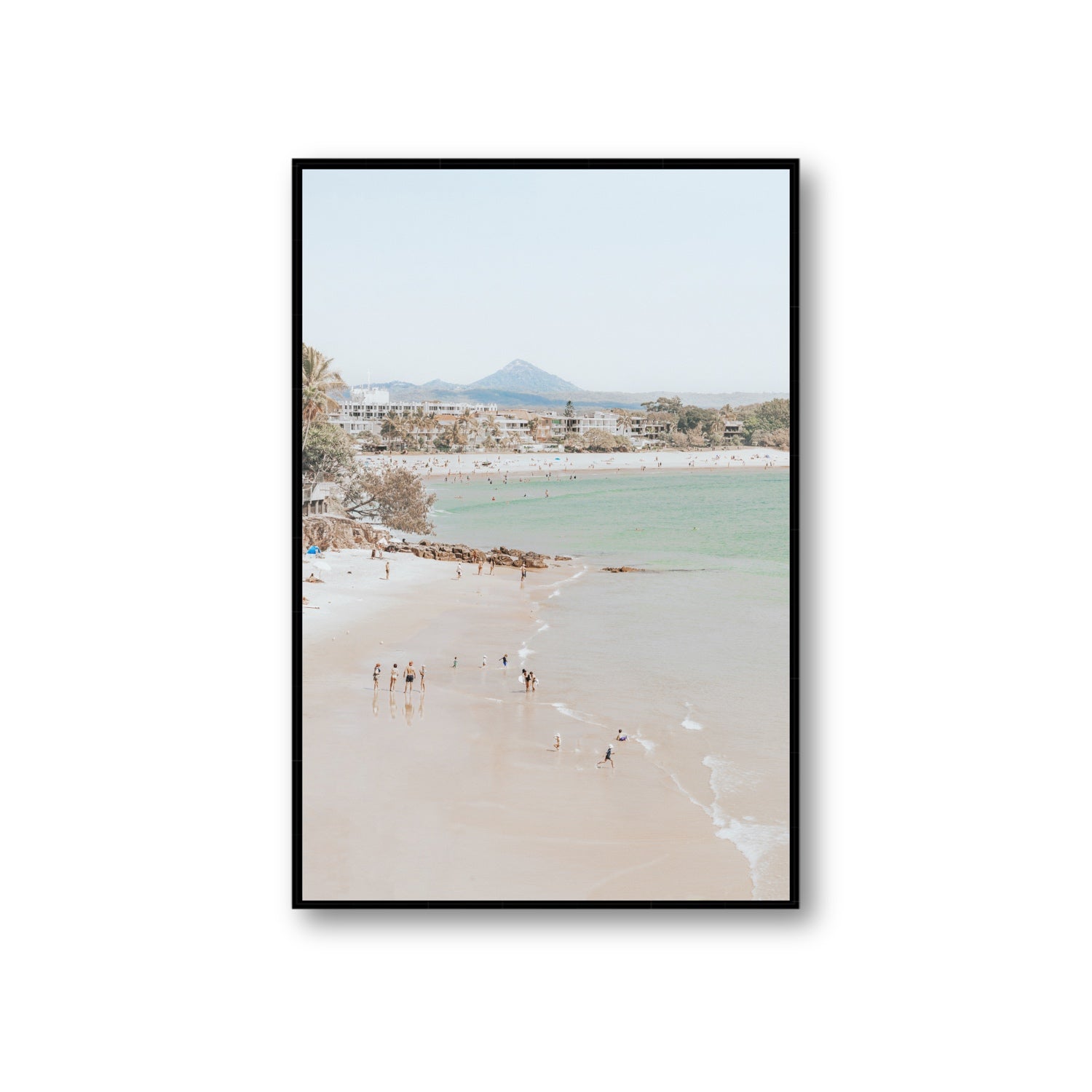 Little Cove Shallows fine art print, Noosa, Australia, coastal scenes artwork, Giant, Black Float Frame, Fine Art Canvas