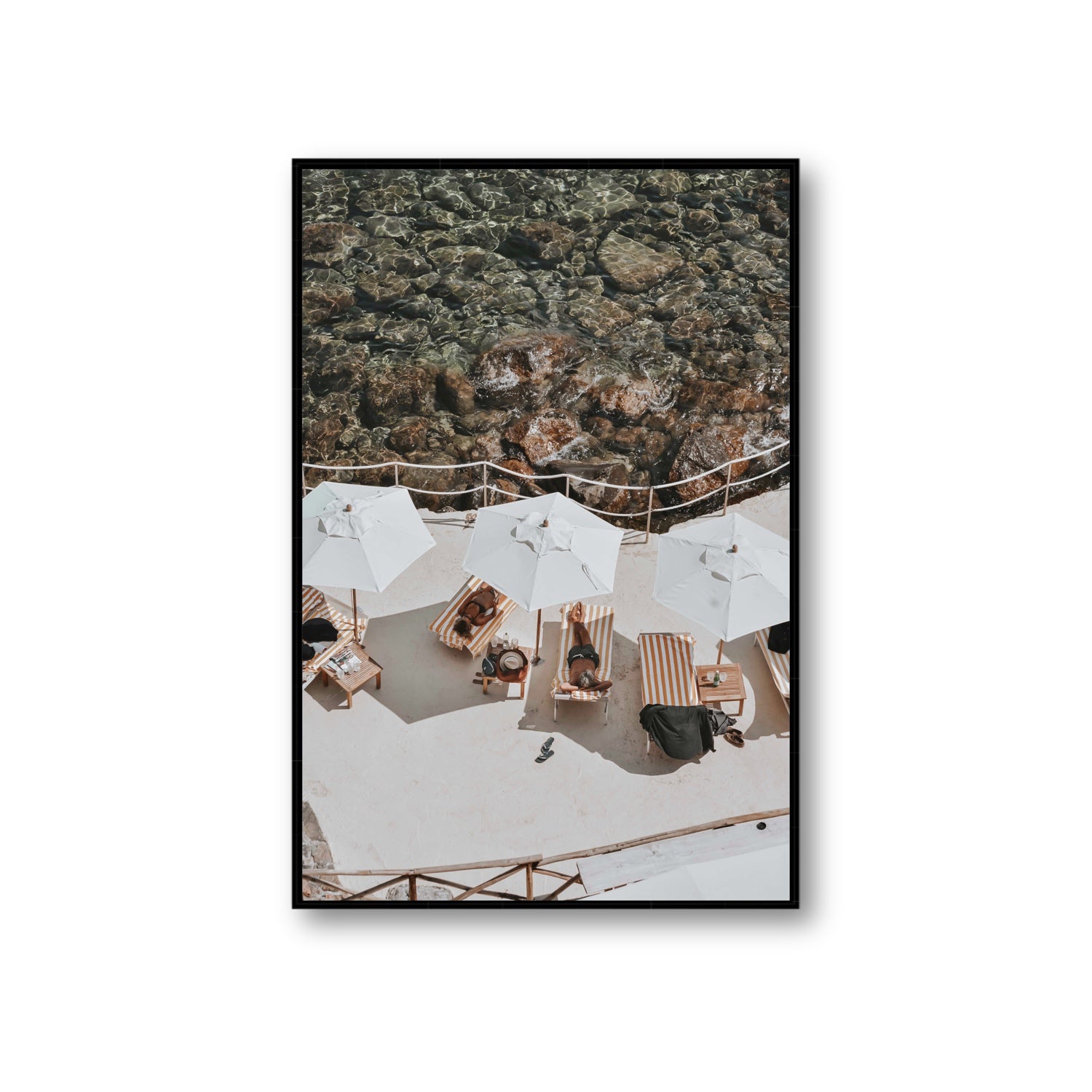 When Harry Met Sally Tuscany coastal wall art Giant fine art canvas in black float frame