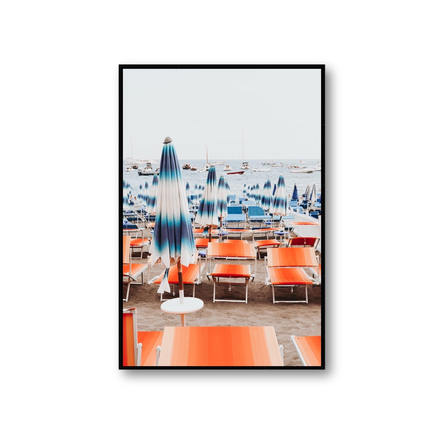 Orange Crush fine art print, Positano, Italy, Giant, Black Float Frame, Fine Art Canvas