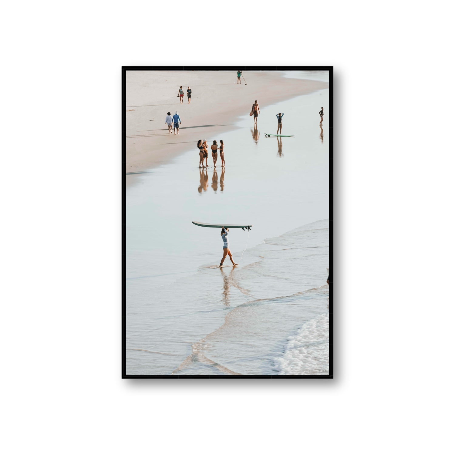 Bailey Byron Bay beach coastal decor wall art Giant fine art canvas in black float frame