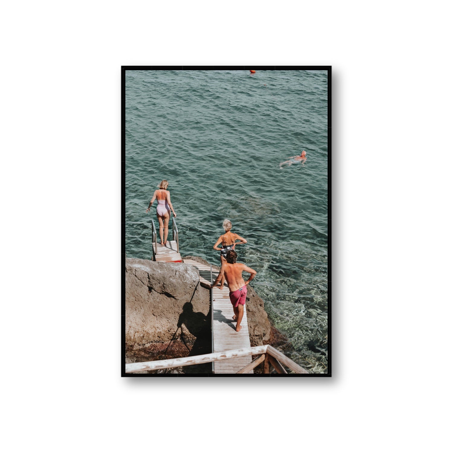 Freewheeling Spirit Tuscany coastal Italian wall art Giant fine art canvas in black float frame