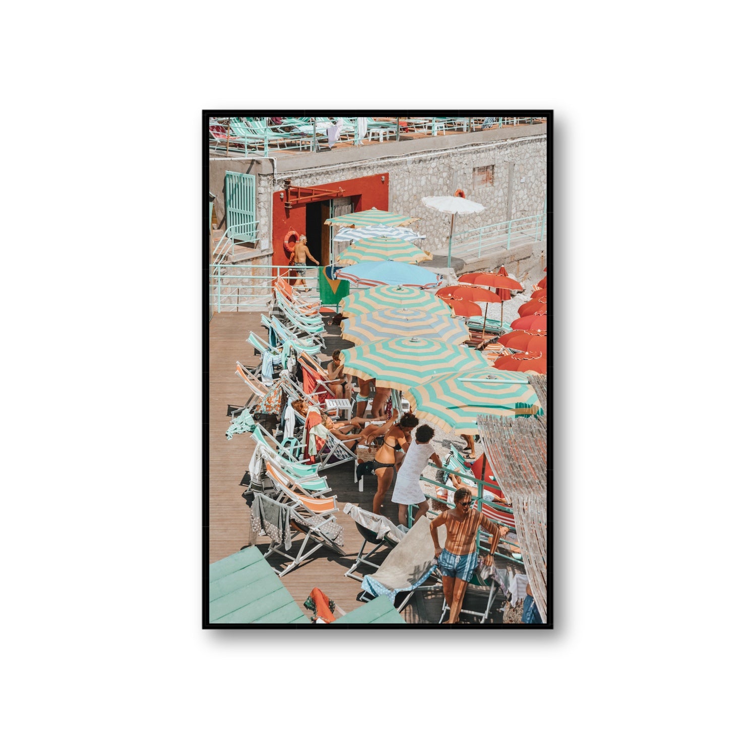 Colourful Canopy fine art print, Capri, Italy, Giant, Black Float Frame, Fine Art Canvas