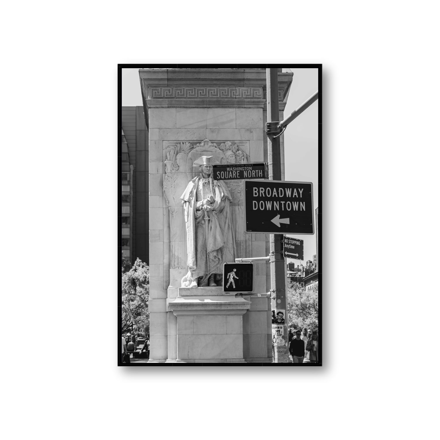 Silent Sentinels New York NYC Black & White wall art Giant fine art canvas in black float frame