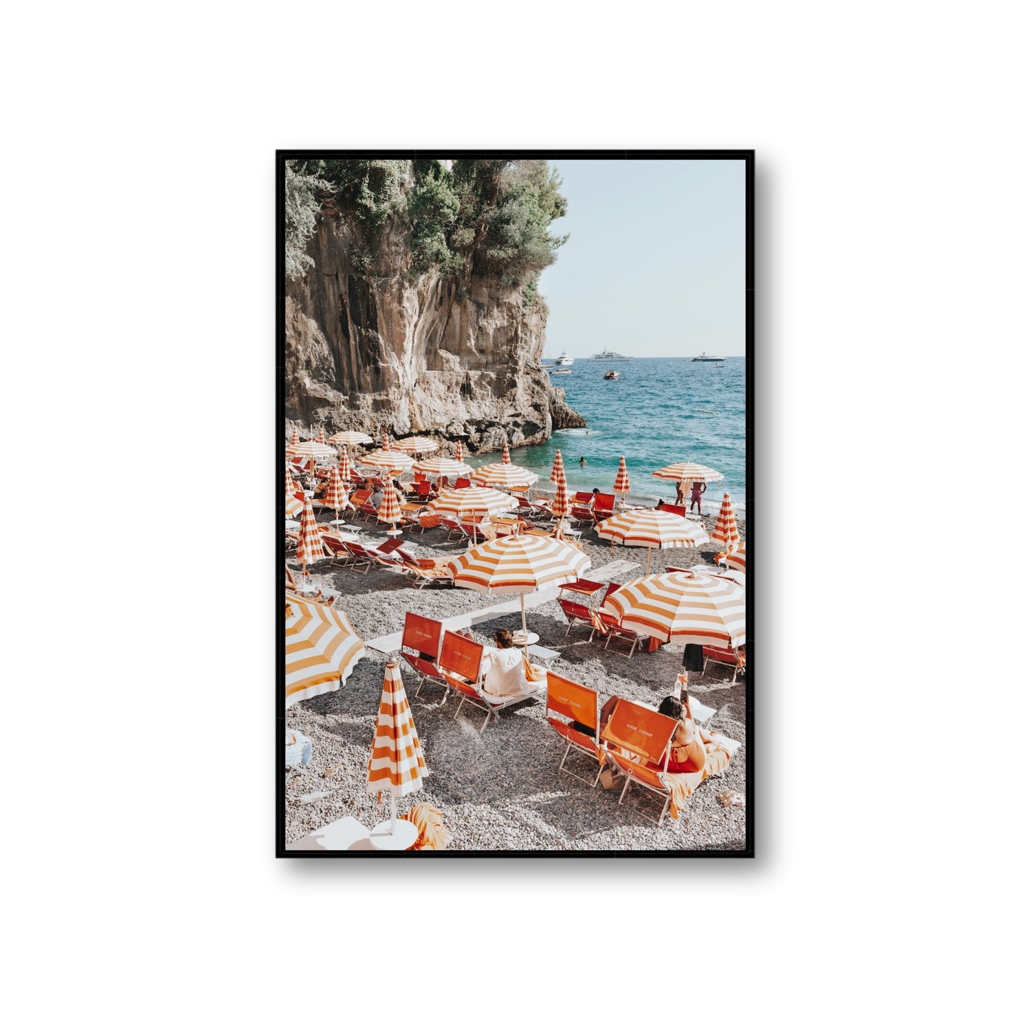 Tangerine Dream fine art print, Positano, Italy, Giant, Black Float Frame, Fine Art Canvas