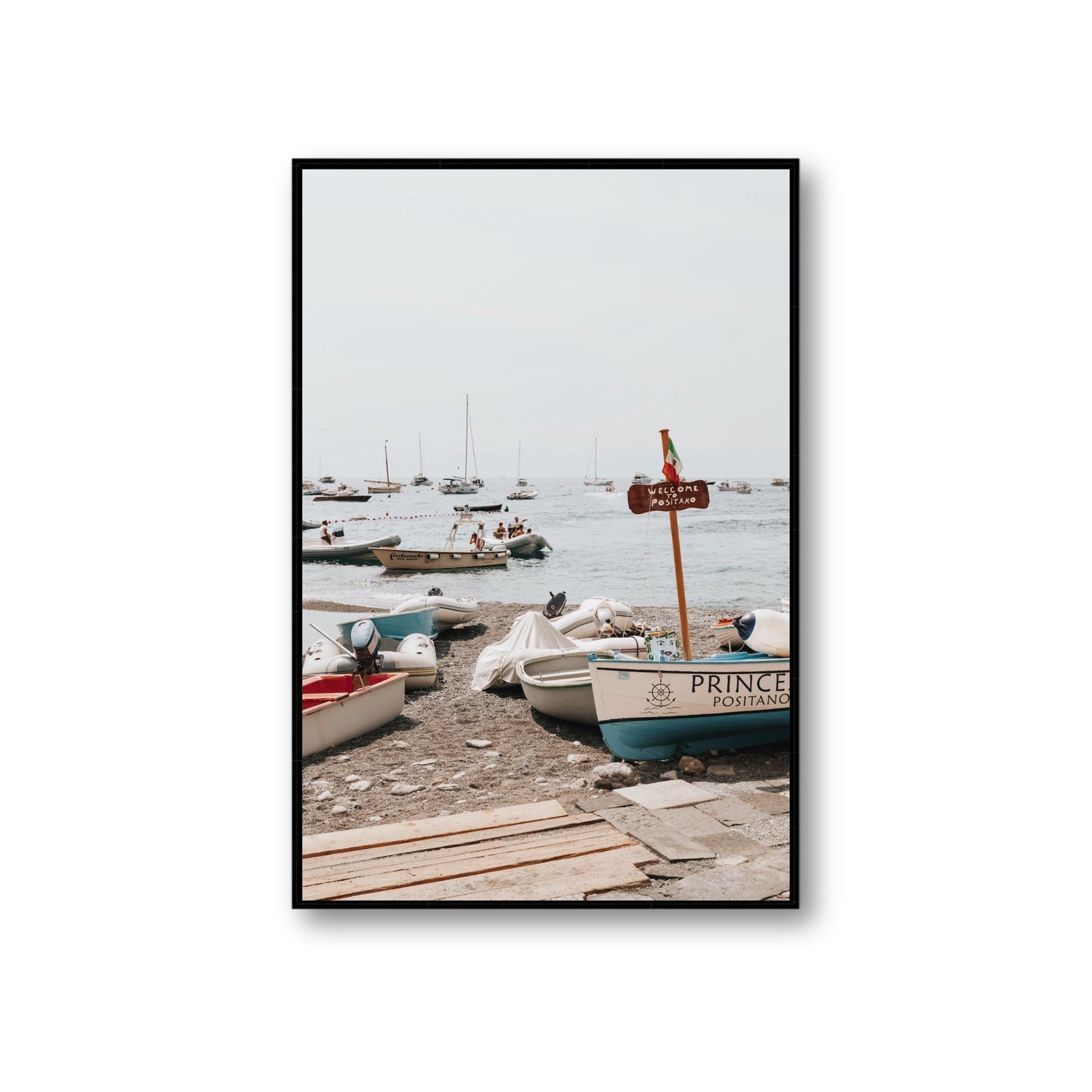 Coming Home fine art print, Positano, Italy, Giant, Black Float Frame, Fine Art Canvas