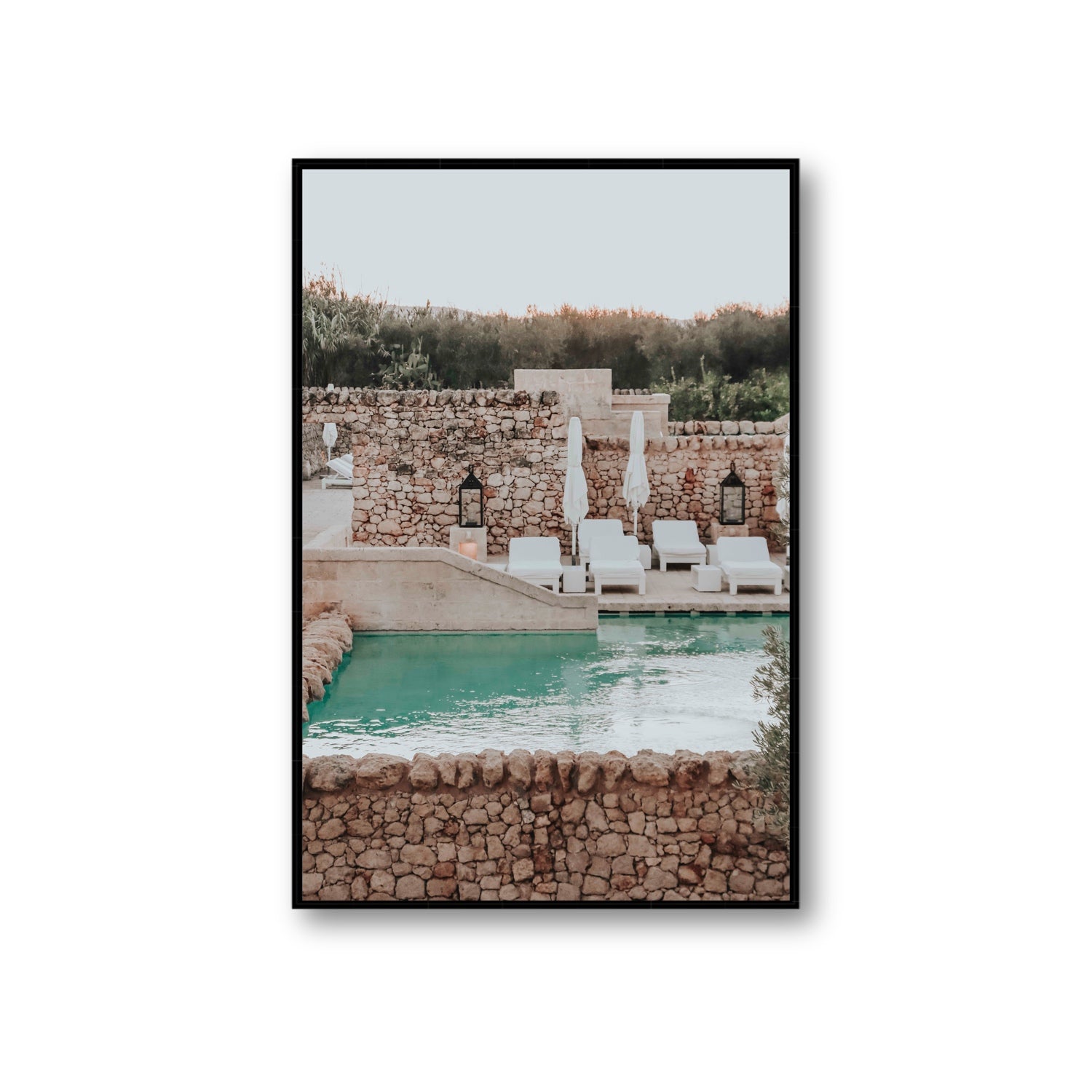 Stone Refuge fine art print, Puglia, Italy, Giant, Black Float Frame, Fine Art Canvas
