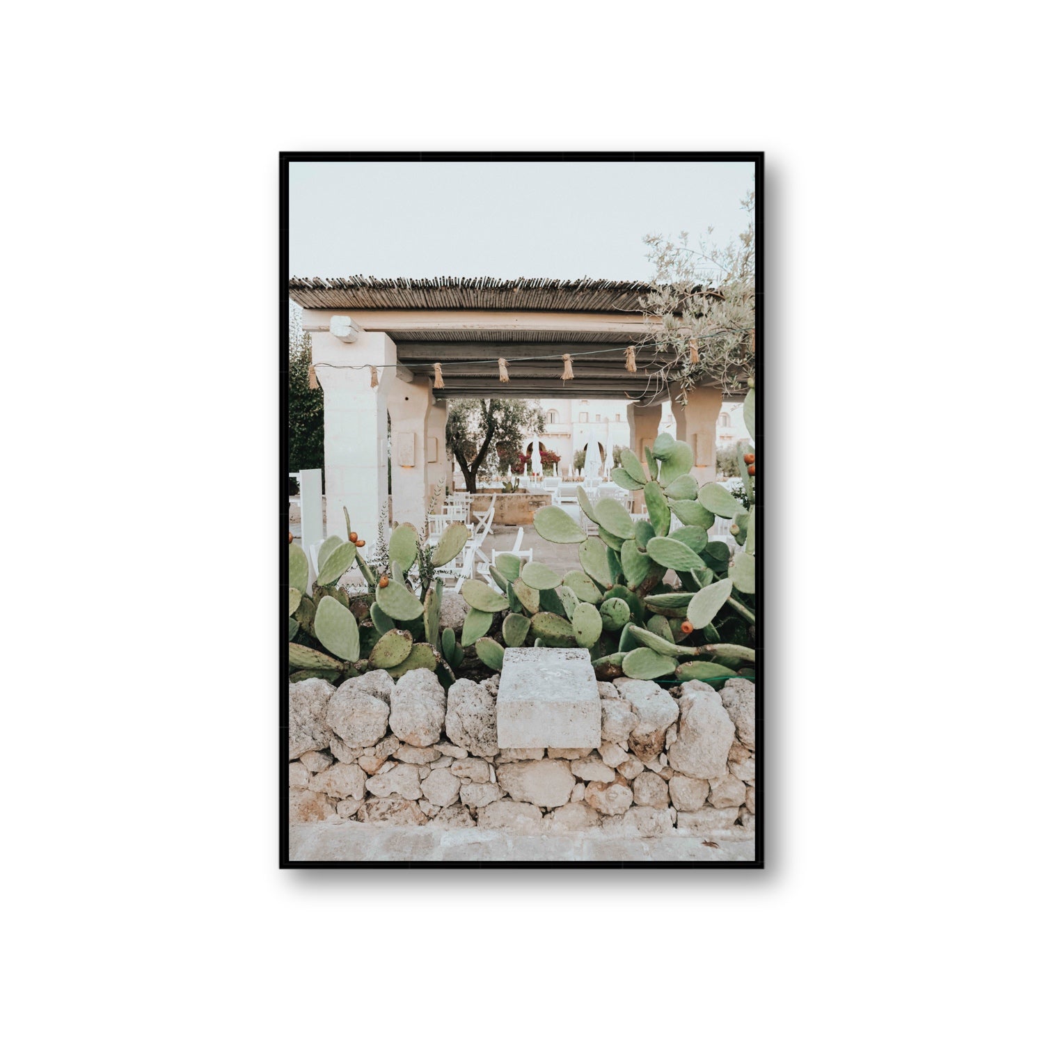 Puglia Flora Puglia Borgo Egnazia Mediterranean wall art Giant fine art canvas in black float frame
