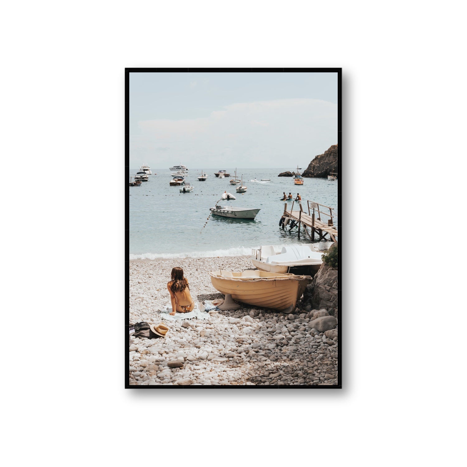 Solo Sojourn Nerano wall art Giant fine art canvas in black float frame