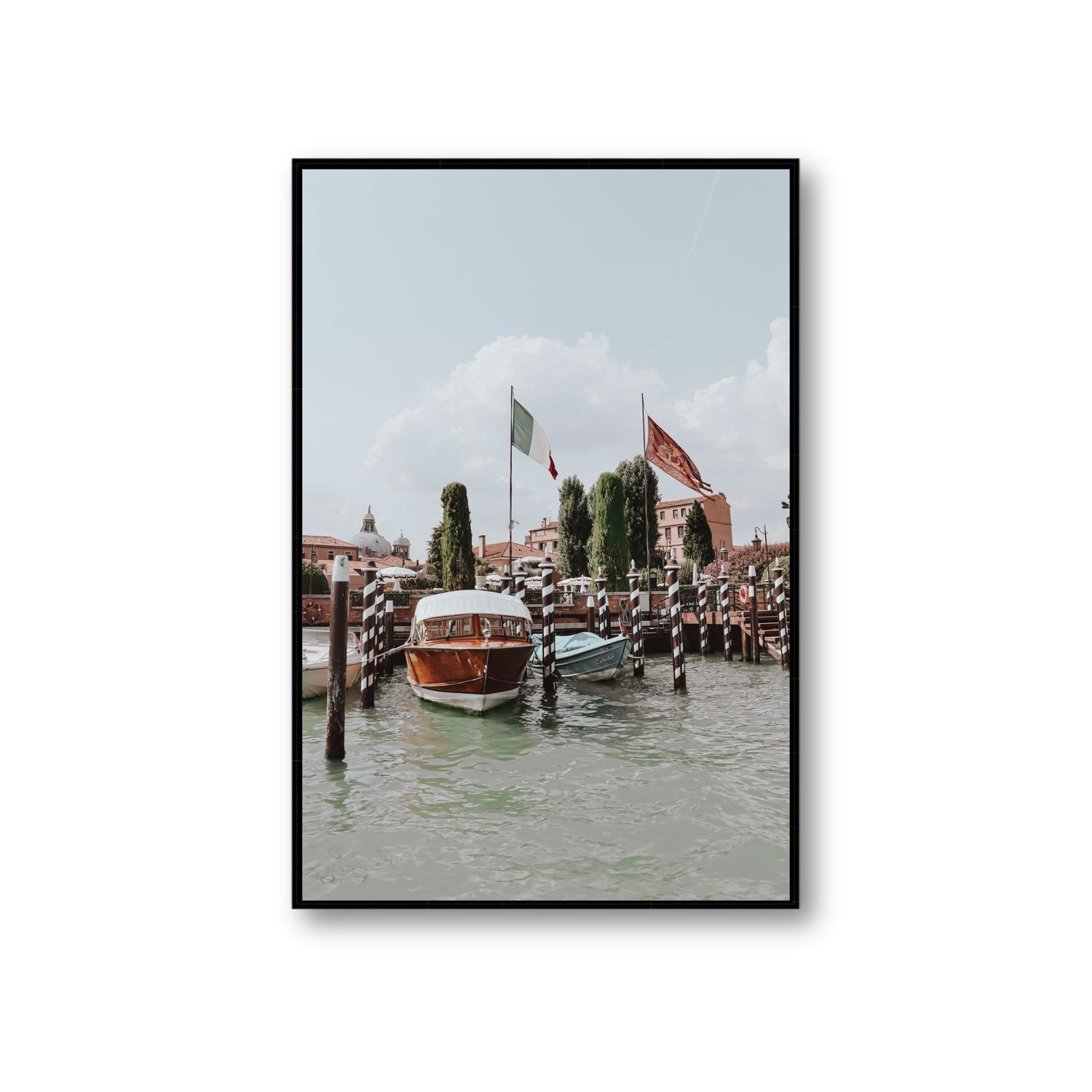 Cipriani Venice wall art Giant fine art canvas in black float frame