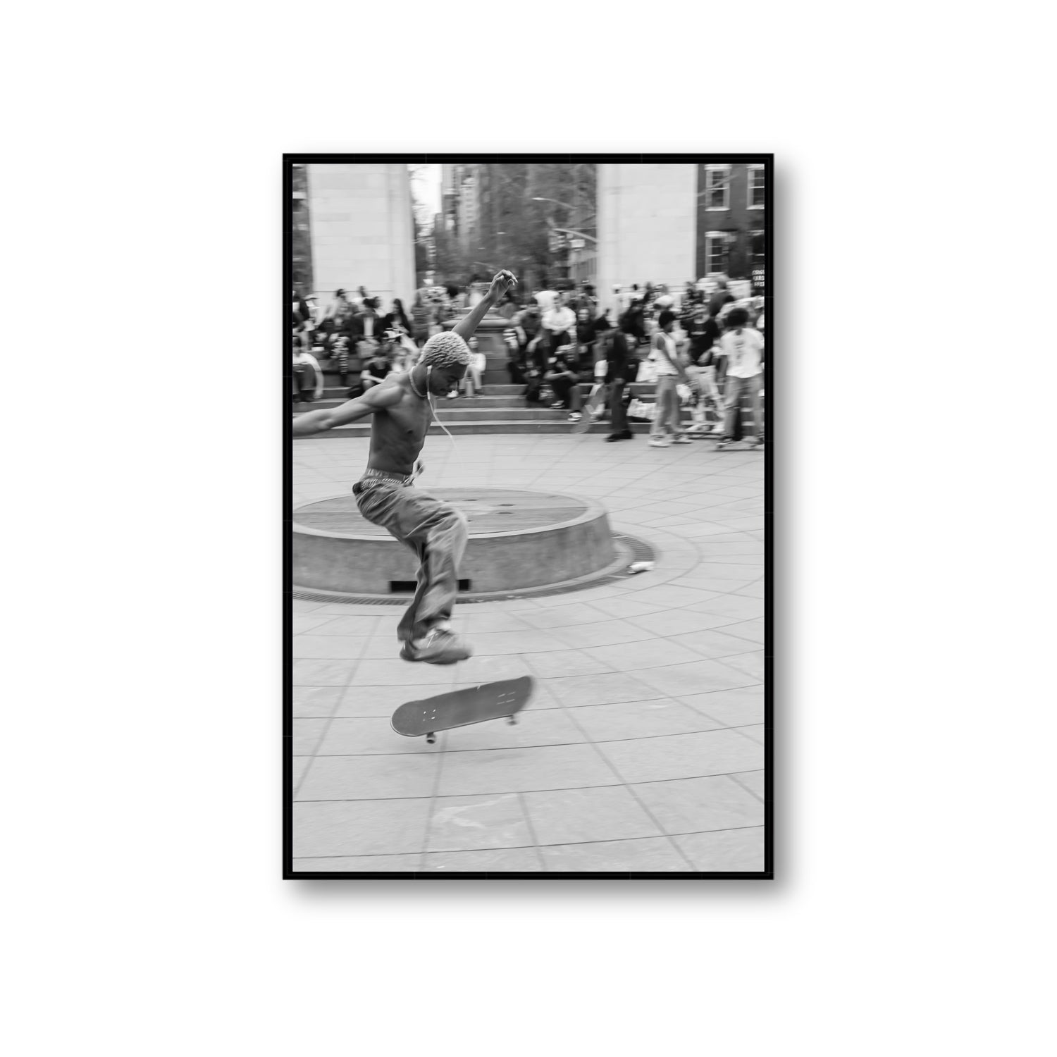 Airborne Rhythms New York NYC Black & White wall art Giant fine art canvas in black float frame