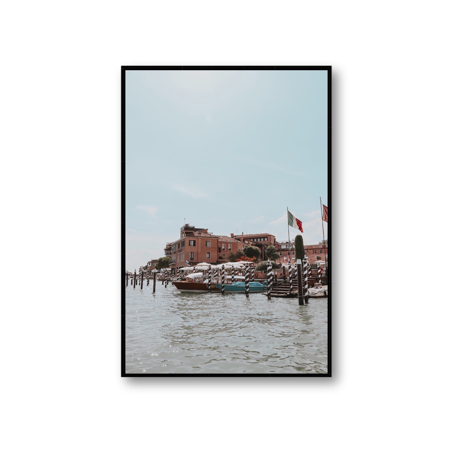 Giudecca Island Venice wall art Giant fine art canvas in black float frame