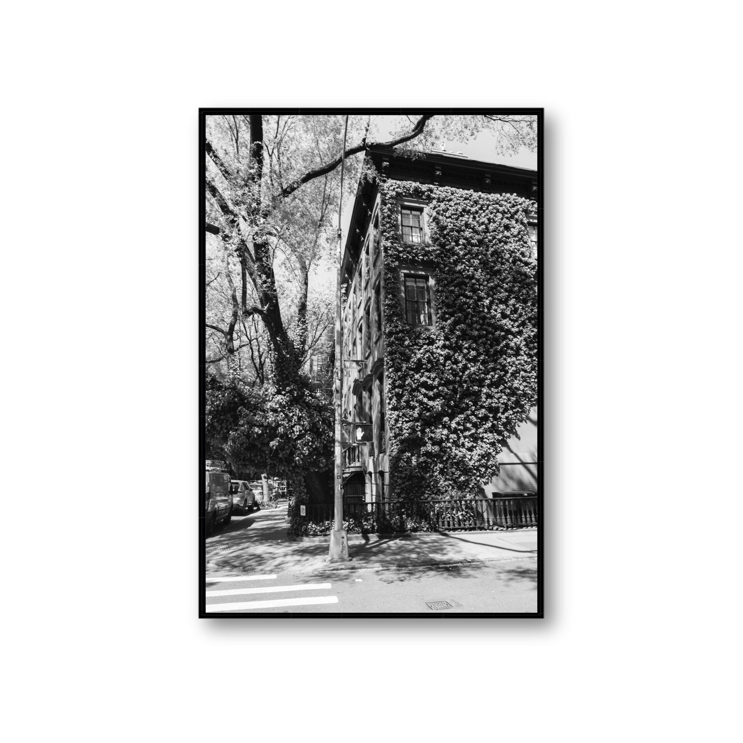 Vertical Garden New York NYC Black & White wall art Giant fine art canvas in black float frame