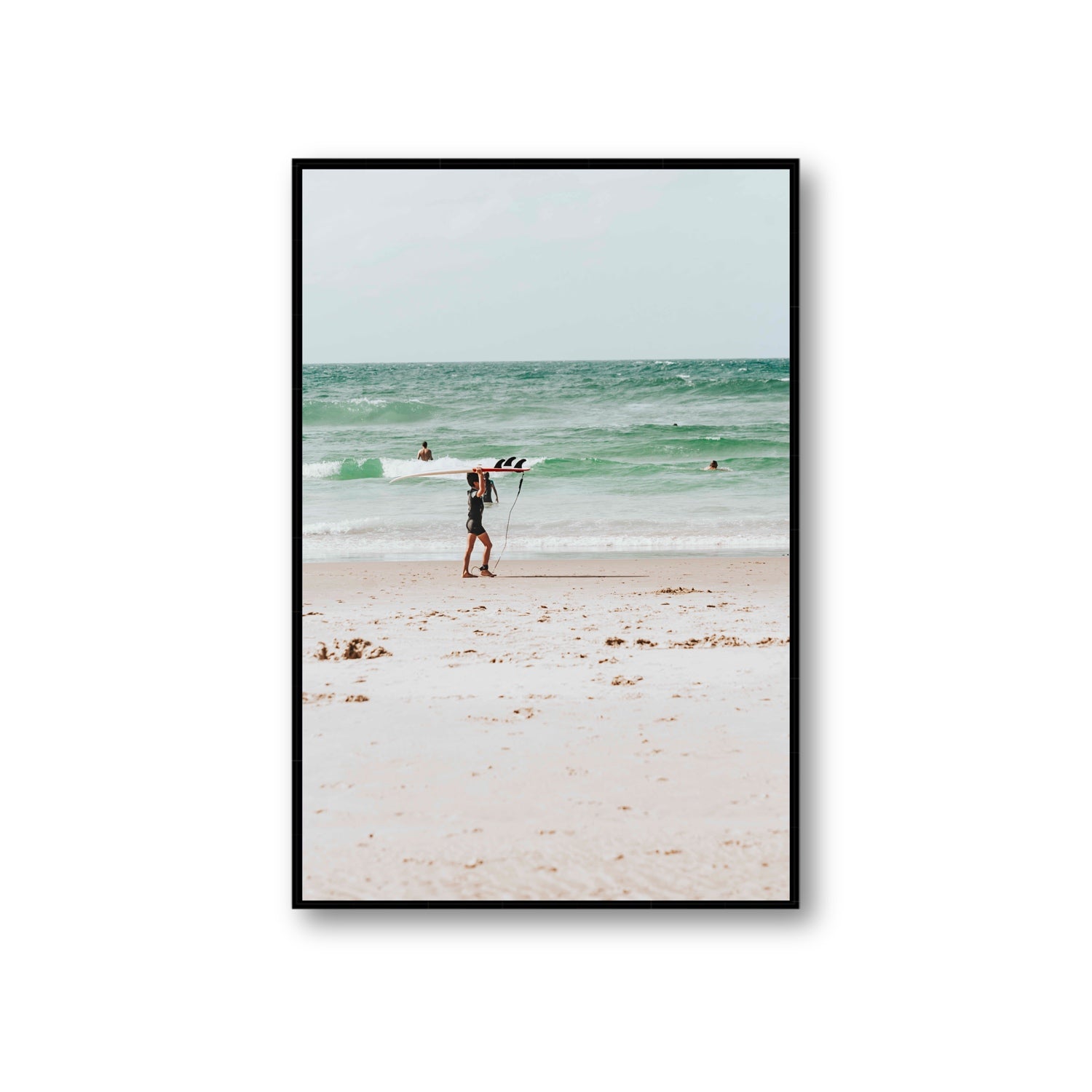 Grommet Byron Bay Surf coastal wall art Giant fine art canvas in black float frame