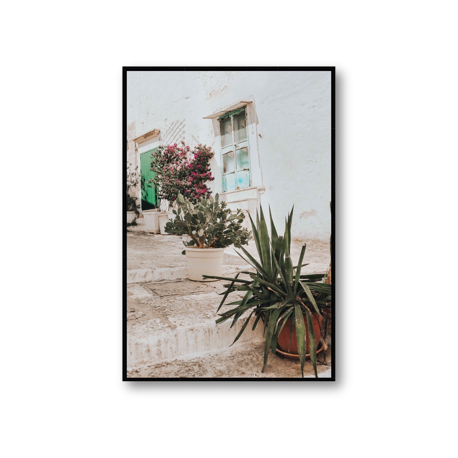 Giardino Segreto Puglia Ostuni wall art Giant fine art canvas in black float frame