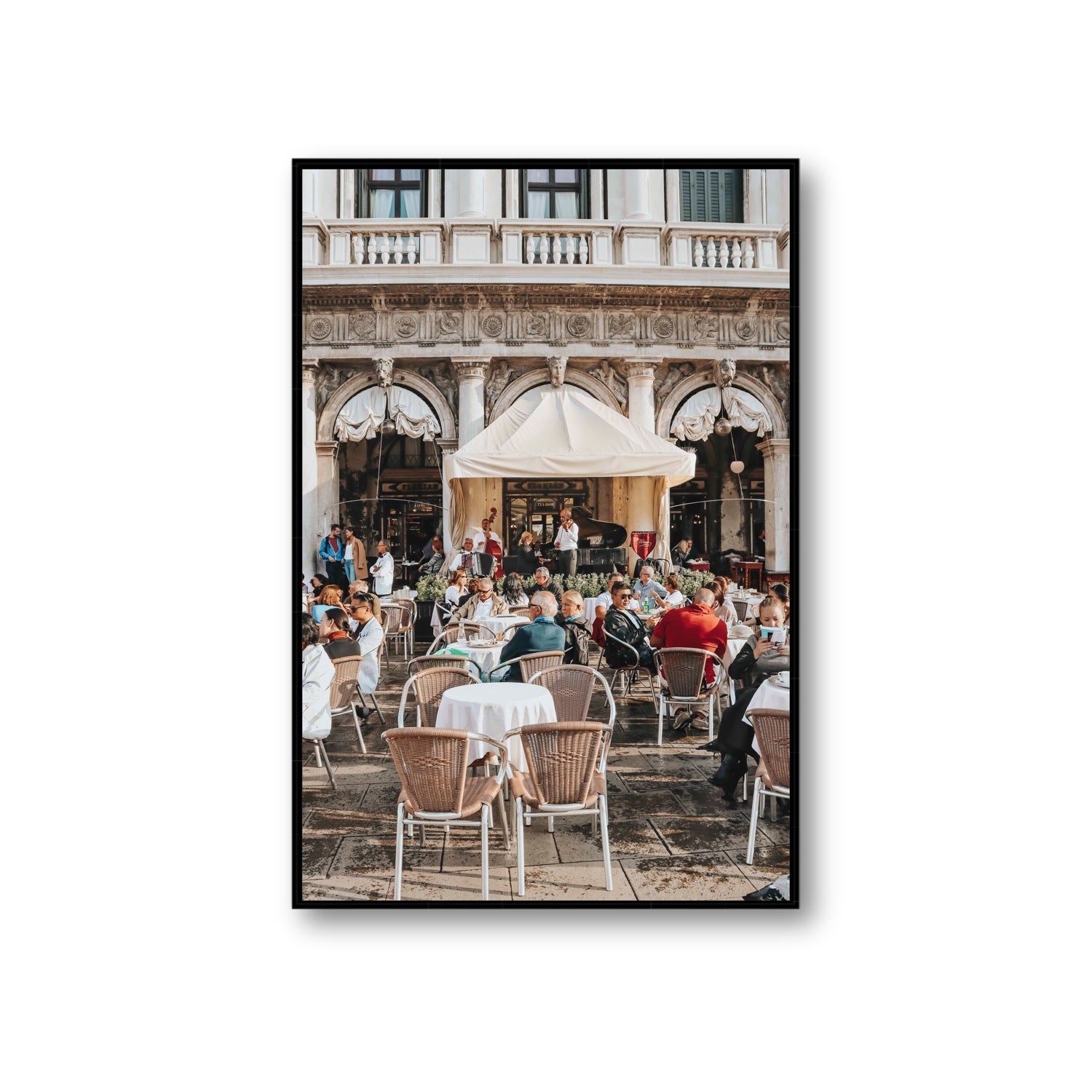 Piazza San Marco Venice Italian wall art Giant fine art canvas in black float frame