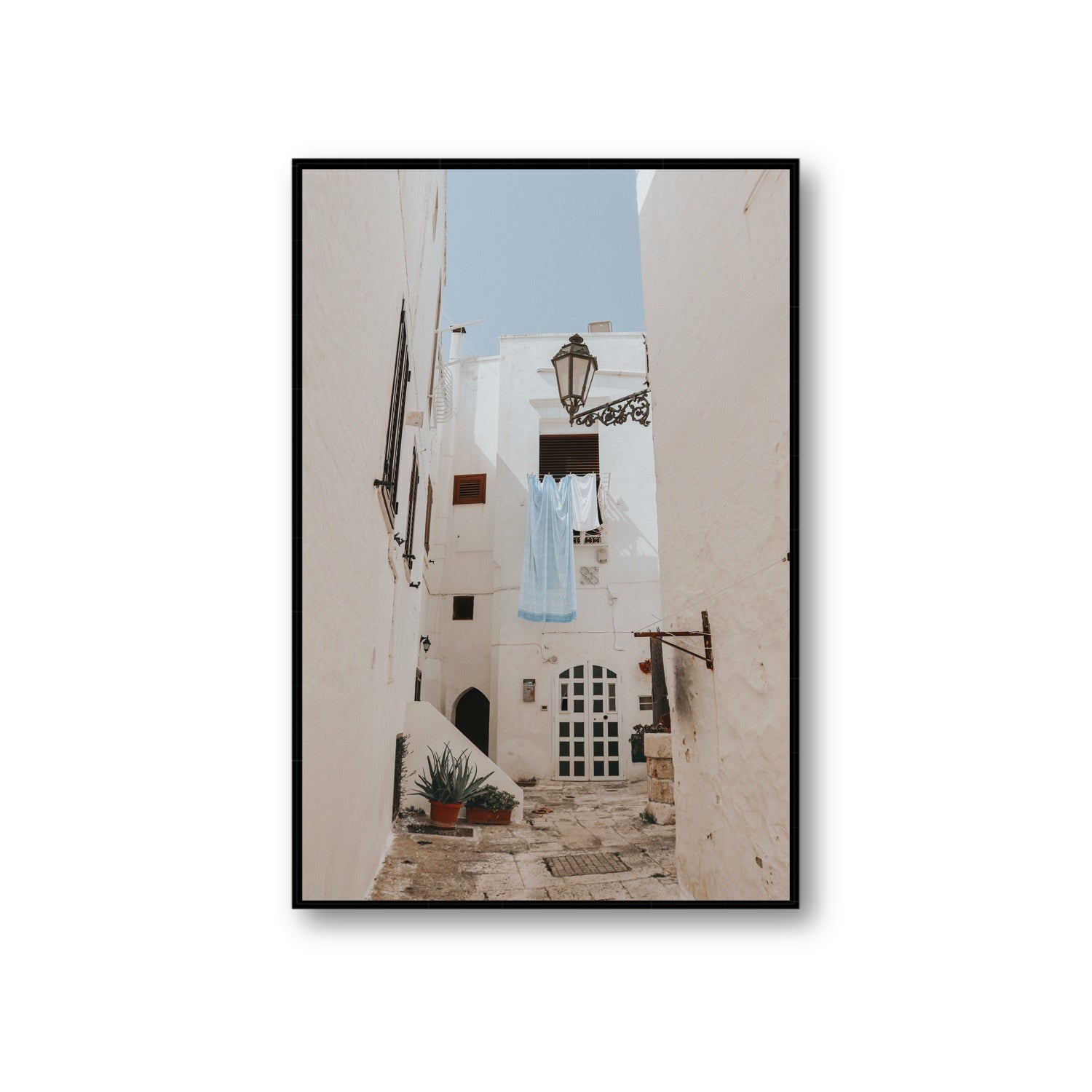 Laundry Day fine art print, Puglia, Italy, Giant, Black Float Frame, Fine Art Canvas