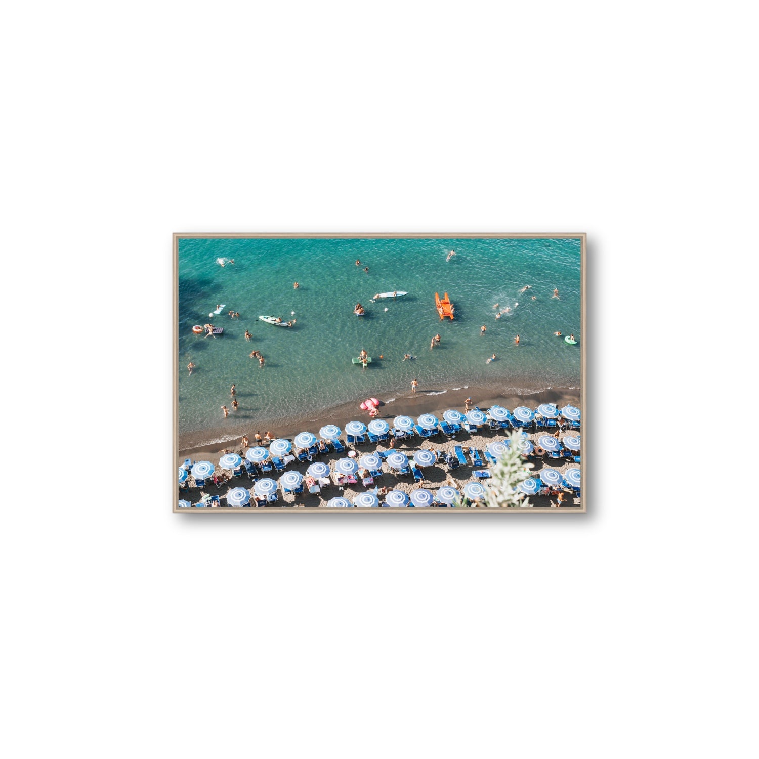 The Sea of Tranquility fine art print, Sorrento, Italy, Large, Natural Oak Float Frame, Fine Art Canvas