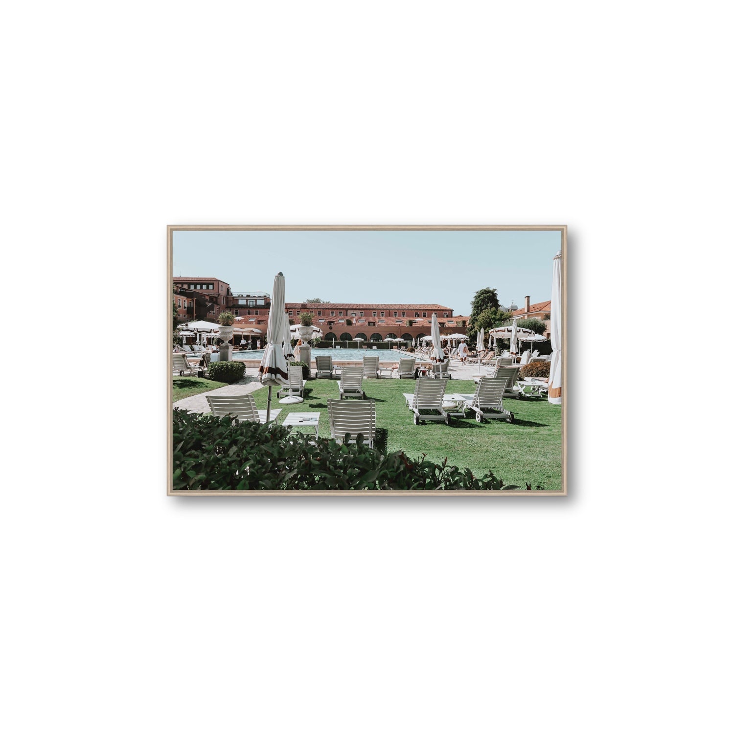 Arrigo Venice Italian wall art Large fine art canvas in natural oak float frame