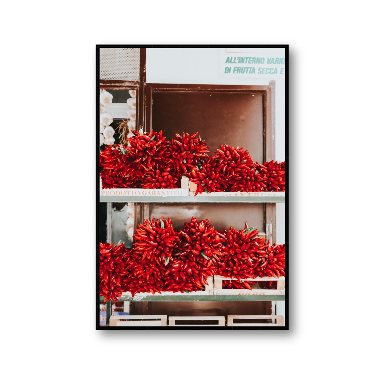 Hot Harvest Puglia Italian wall art Gallery fine art canvas in black float frame