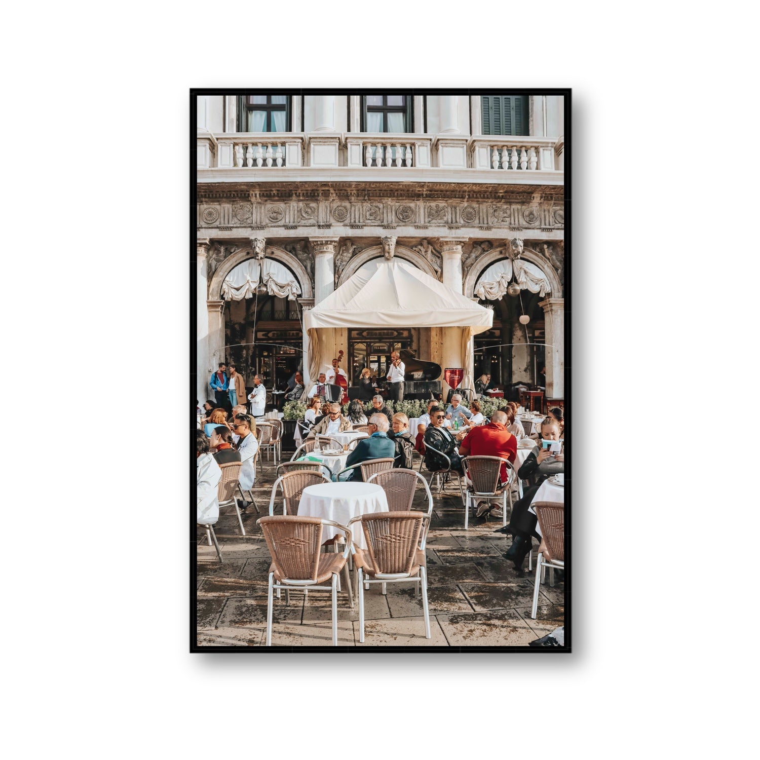 Piazza San Marco Venice Italian wall art Gallery fine art canvas in black float frame