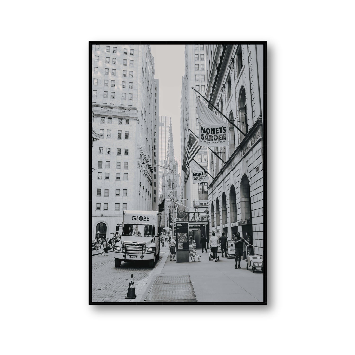 Metropolitan Monotone New York NYC Black & White wall art Gallery fine art canvas in black float frame