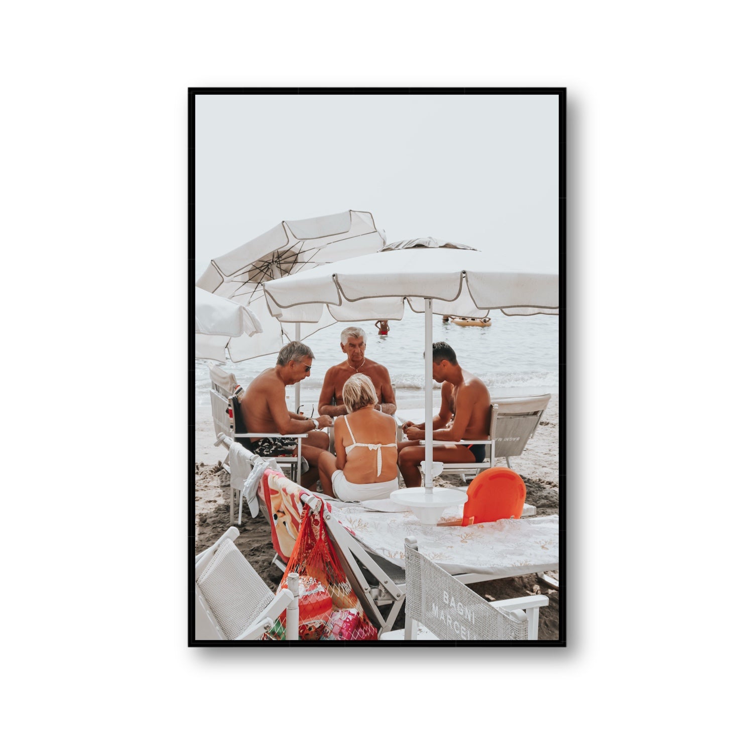 Luck Of The Draw fine art print, Alassio, Italy, Gallery, Black Float Frame, Fine Art Canvas