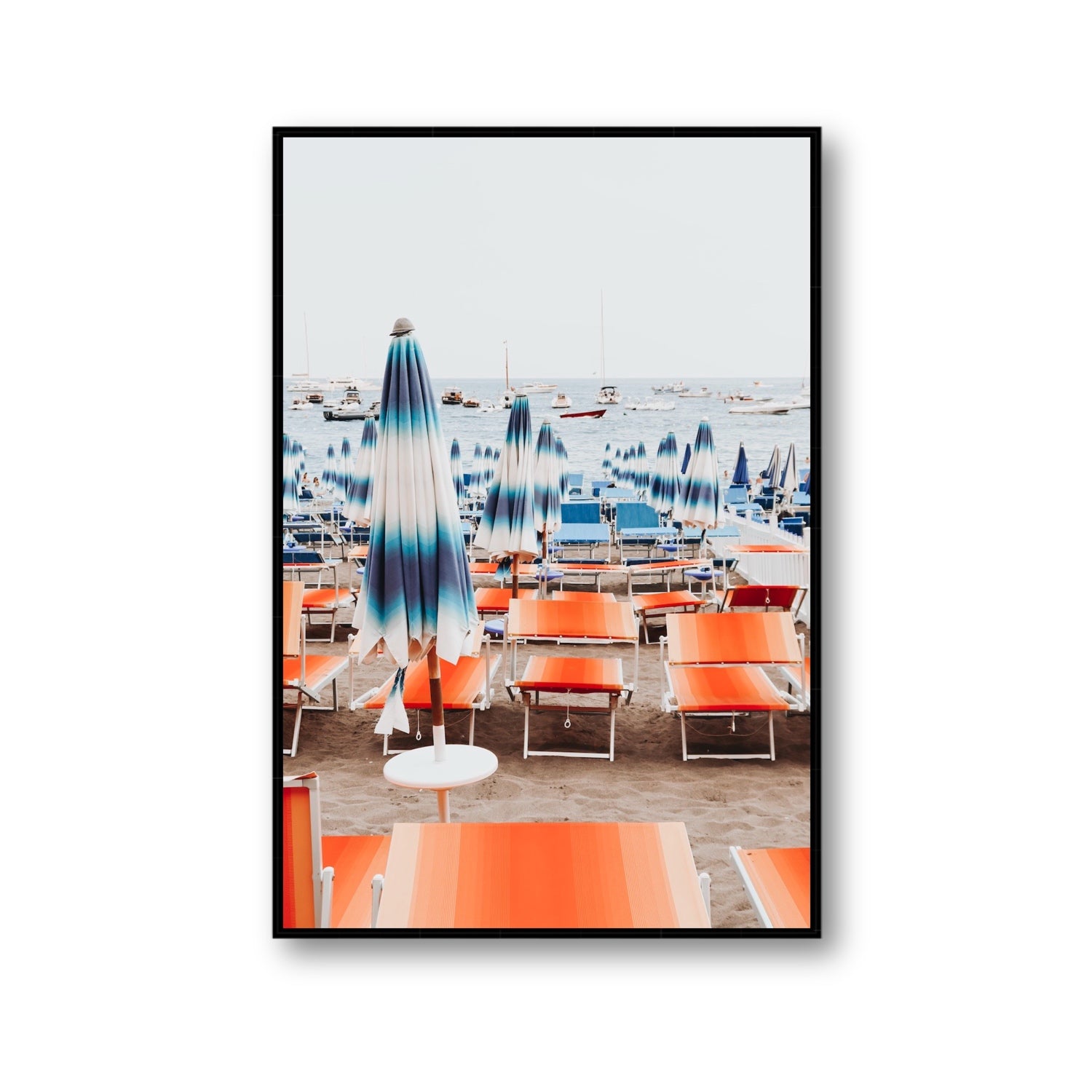 Orange Crush fine art print, Positano, Italy, Gallery, Black Float Frame, Fine Art Canvas