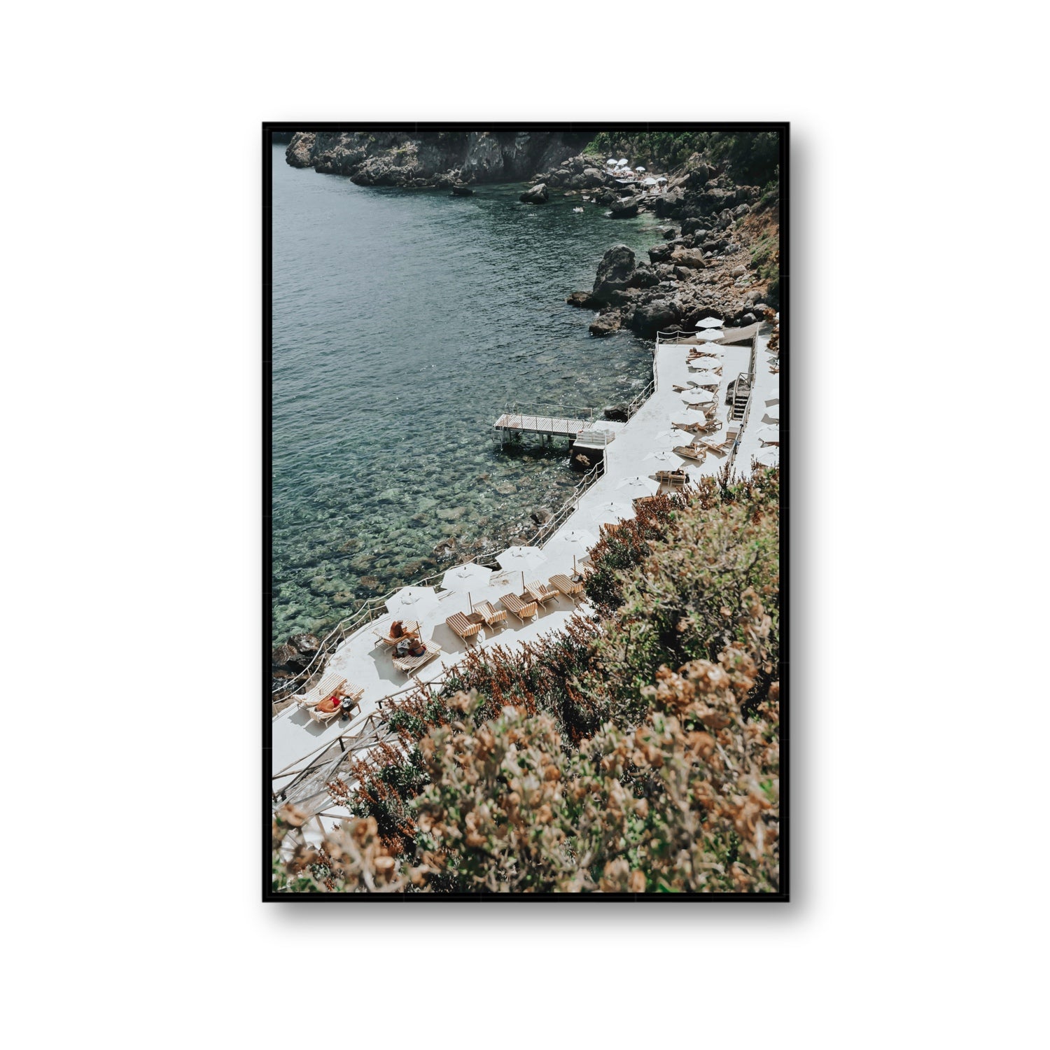Go Beyond The Postcard Tuscany coastal wall art Gallery fine art canvas in black float frame