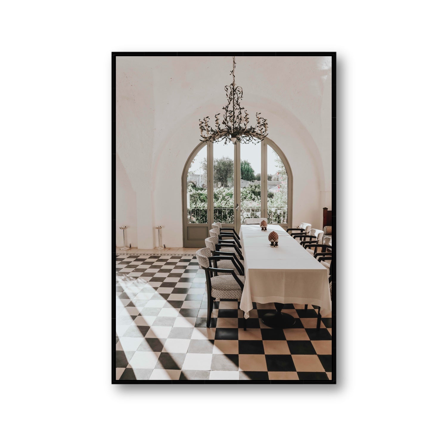 Sunbeam Feast Puglia Wall Italian fine art print Gallery fine art canvas in black float frame