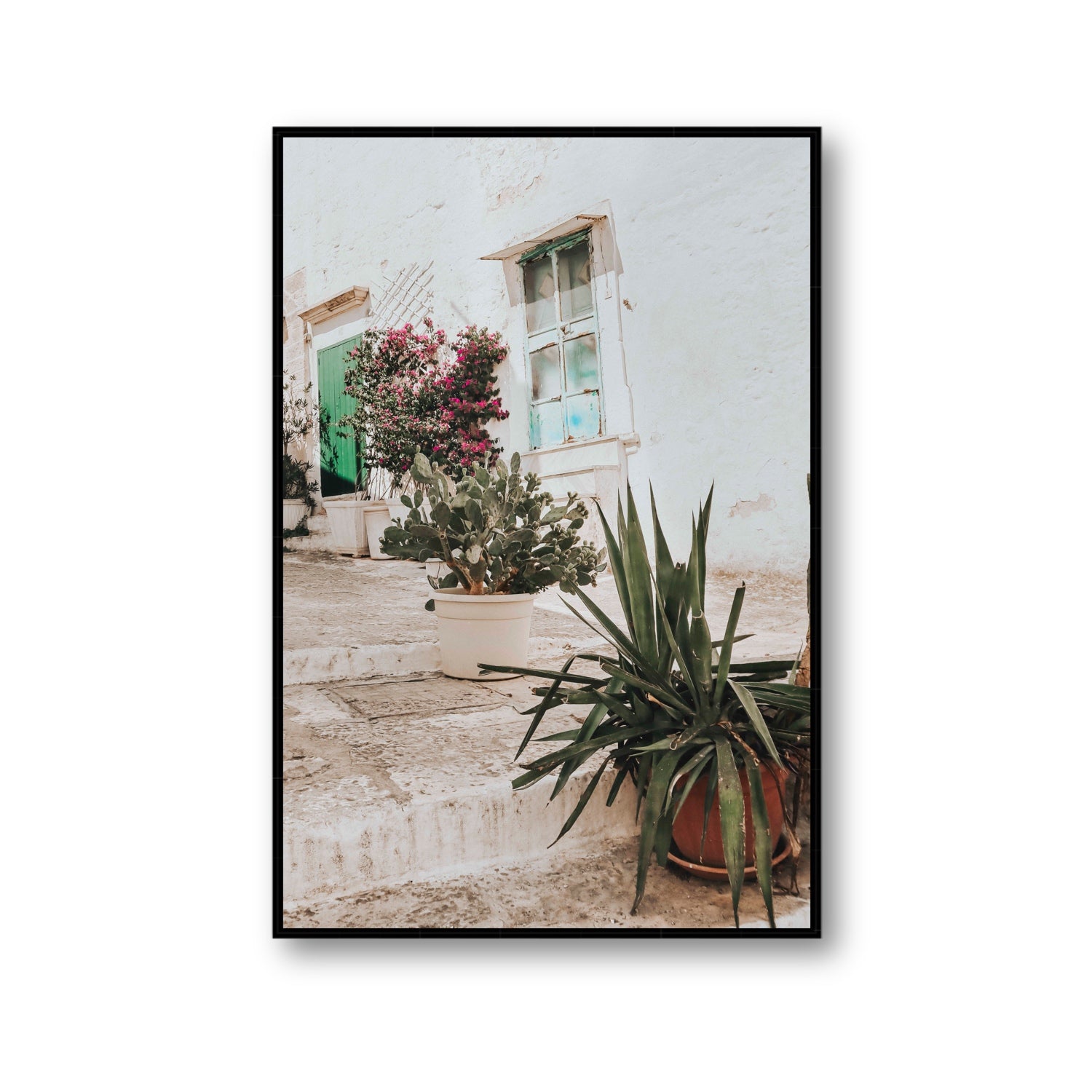 Giardino Segreto Puglia Ostuni wall art Gallery fine art canvas in black float frame