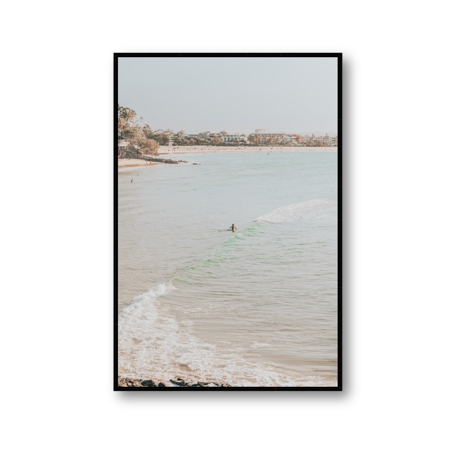 Salt Reverie fine art print, Noosa, Australia, coastal scenes artwork, Gallery, Black Float Frame, Fine Art Canvas