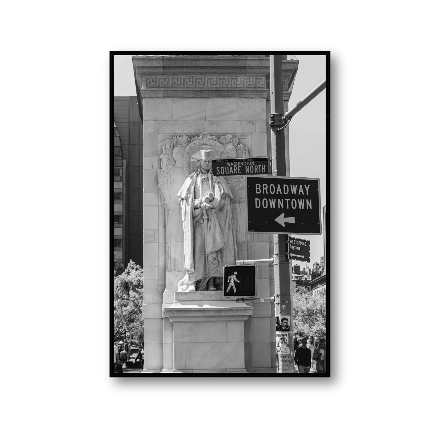 Silent Sentinels New York NYC Black & White wall art Gallery fine art canvas in black float frame