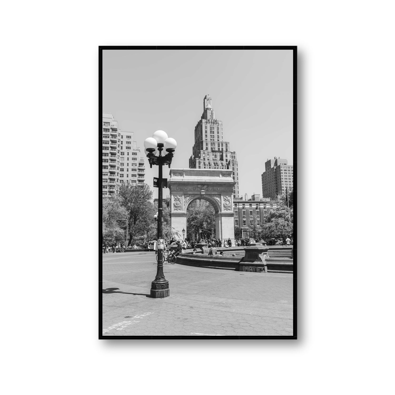 Pole Position New York NYC Black & White wall art Gallery fine art canvas in black float frame